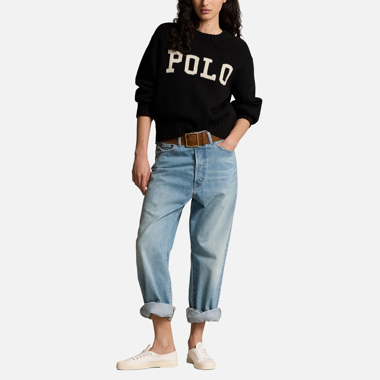Polo Ralph Lauren Logo-Intarsia Cotton Knit Jumper - M
