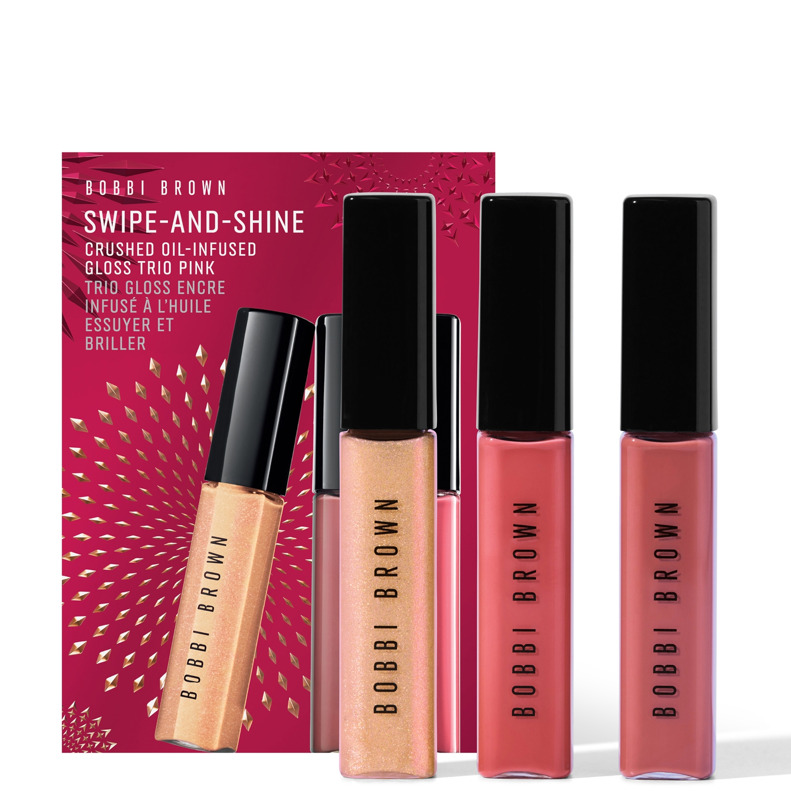 

Bobbi Brown Swipe-and-Shine Crushed Oil-Infused Gloss Trio - Pink