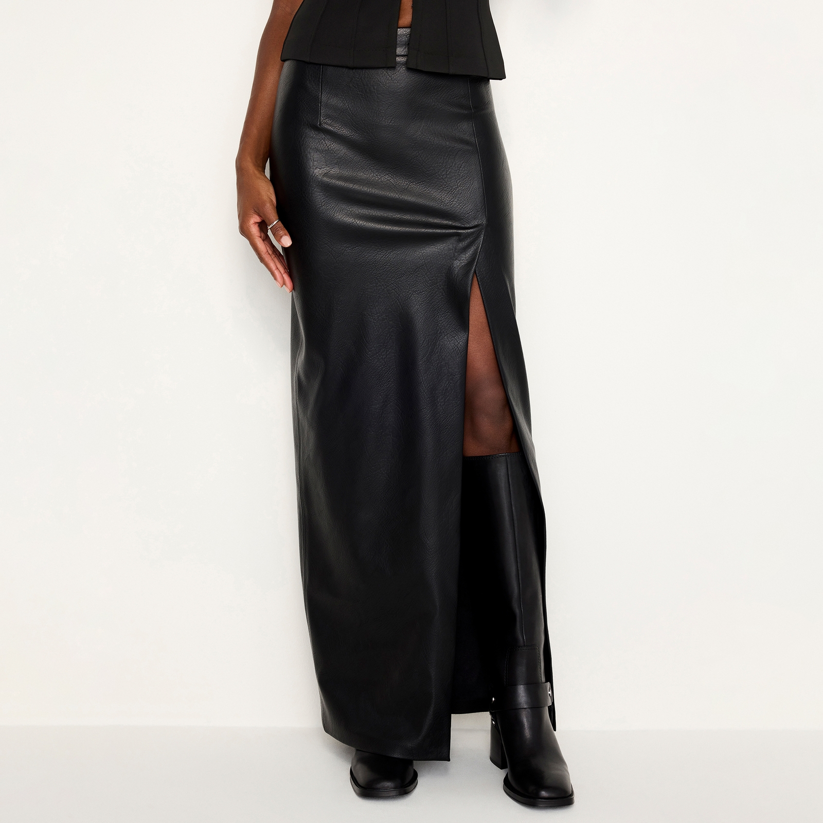 Good American Faux Leather Maxi Skirt - US 2/UK 6