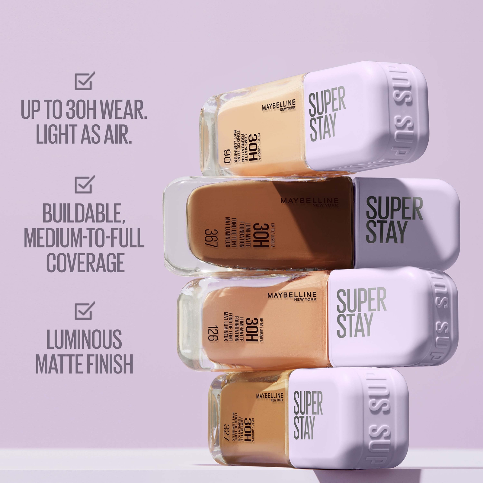 Thumbnail - Maybelline Super Stay up to 30H Lumi-Matte Foundation 35ml (Various Shades) - 340