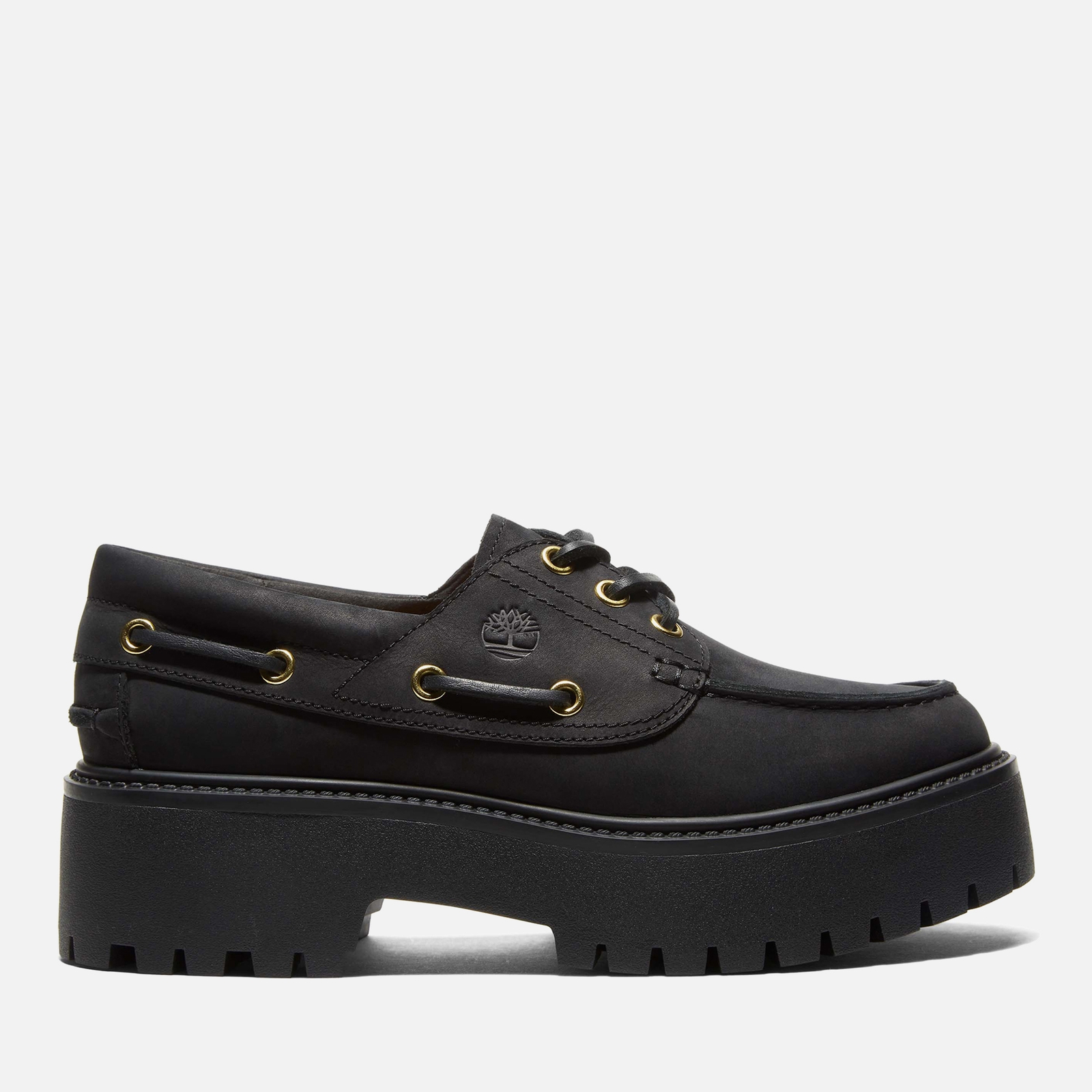 Timberland Women's Stone Street 3-Eye Platform Boat Shoes - Black - UK 8