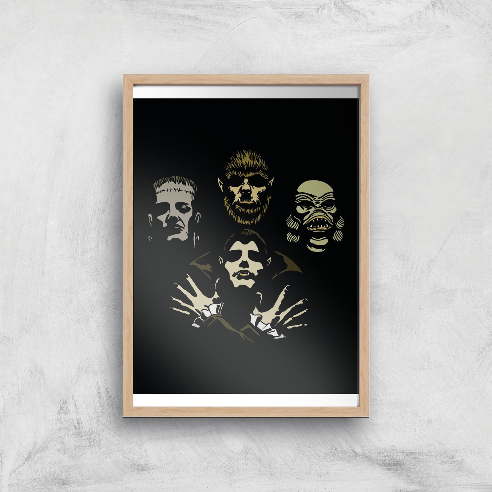 Threadless x IWOOT Monster Rhapsody Giclee Art Print - A4 - Wooden Frame