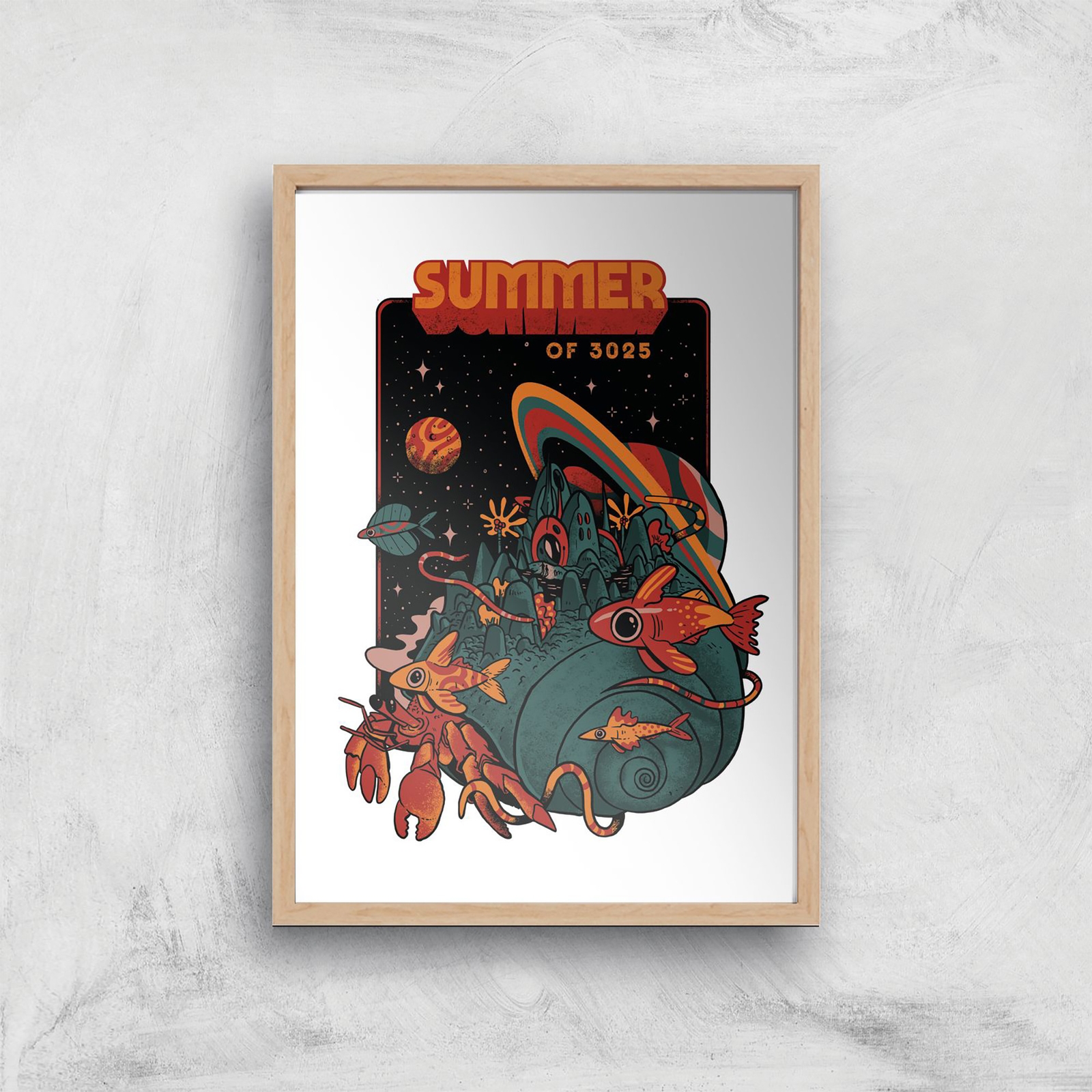 Threadless x IWOOT Summer Magic Of 3025 Giclee Art Print - A4 - Wooden Frame