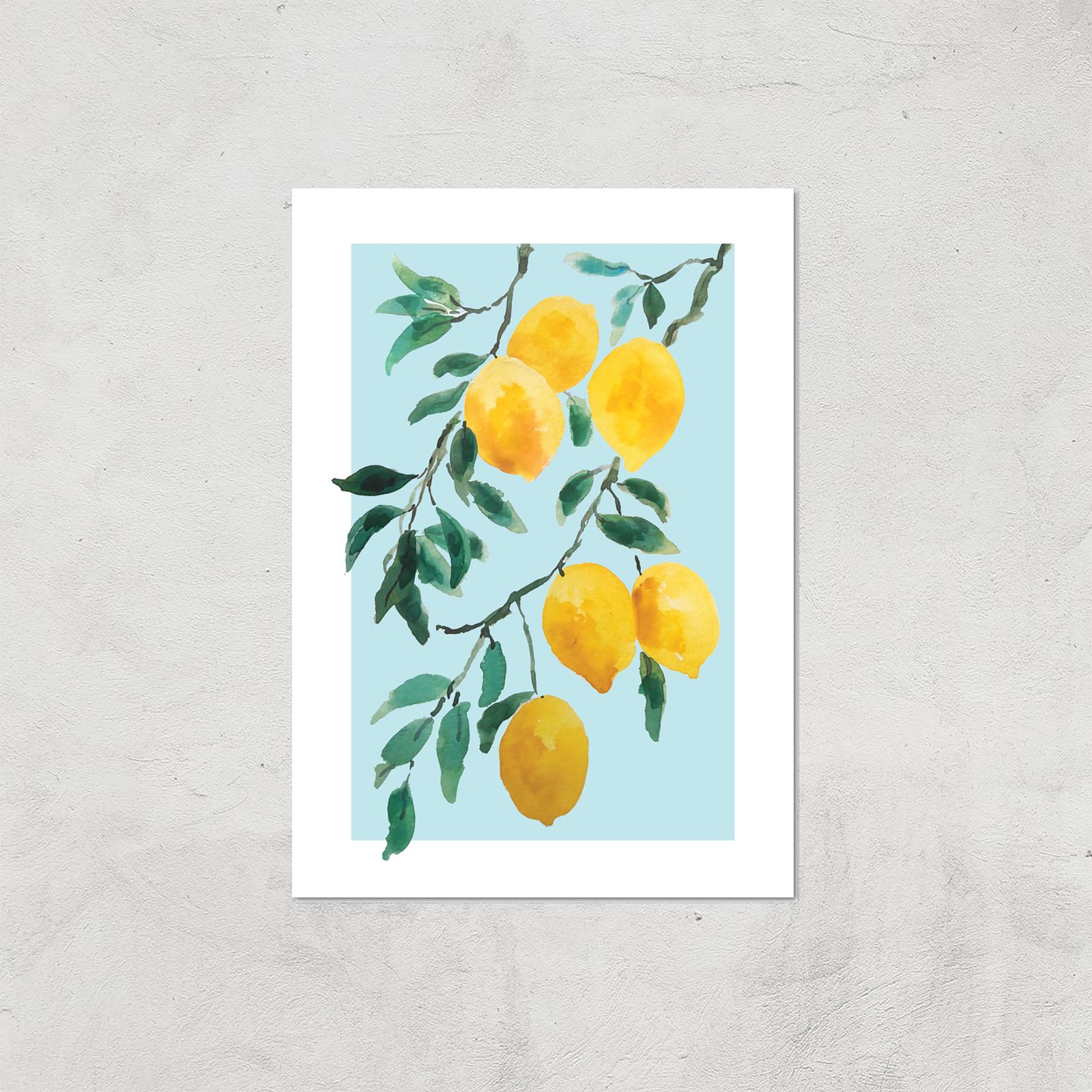 Threadless x IWOOT Yellow Lemon Watercolor Giclee Art Print - A3 - Print Only