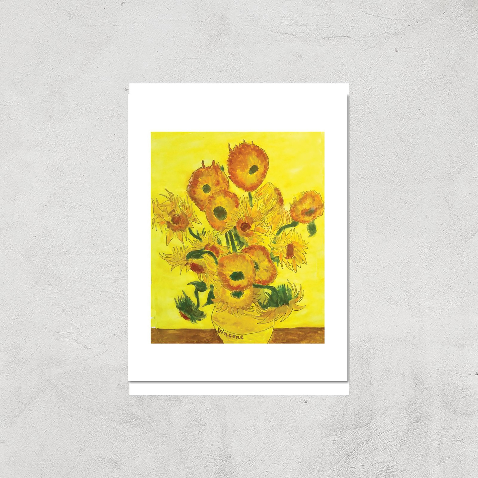Threadless x IWOOT Sunflower Painting Giclee Art Print - A4 - Print Only
