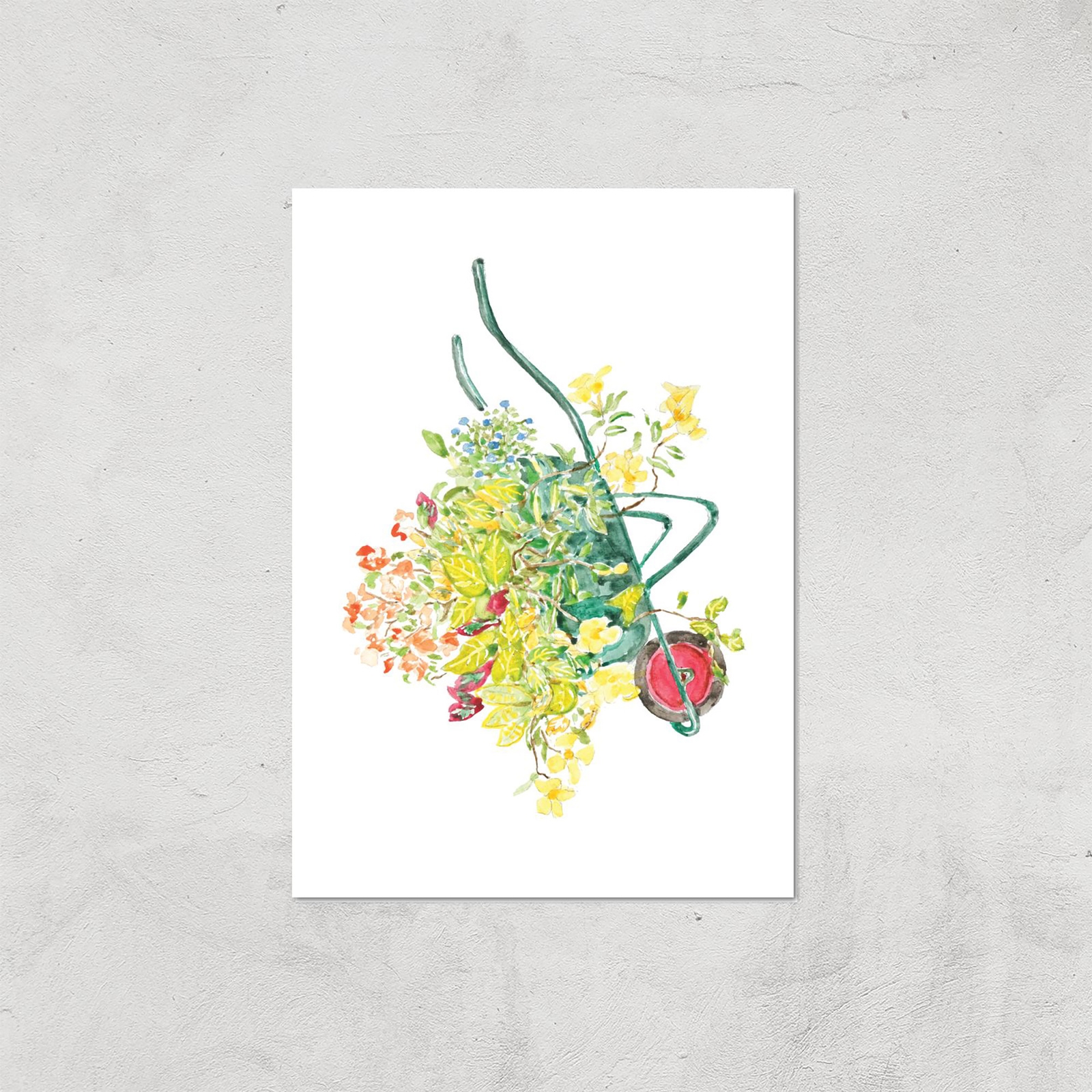 Threadless x IWOOT Flowers In A Cart Watercolor Giclee Art Print - A4 - Print Only
