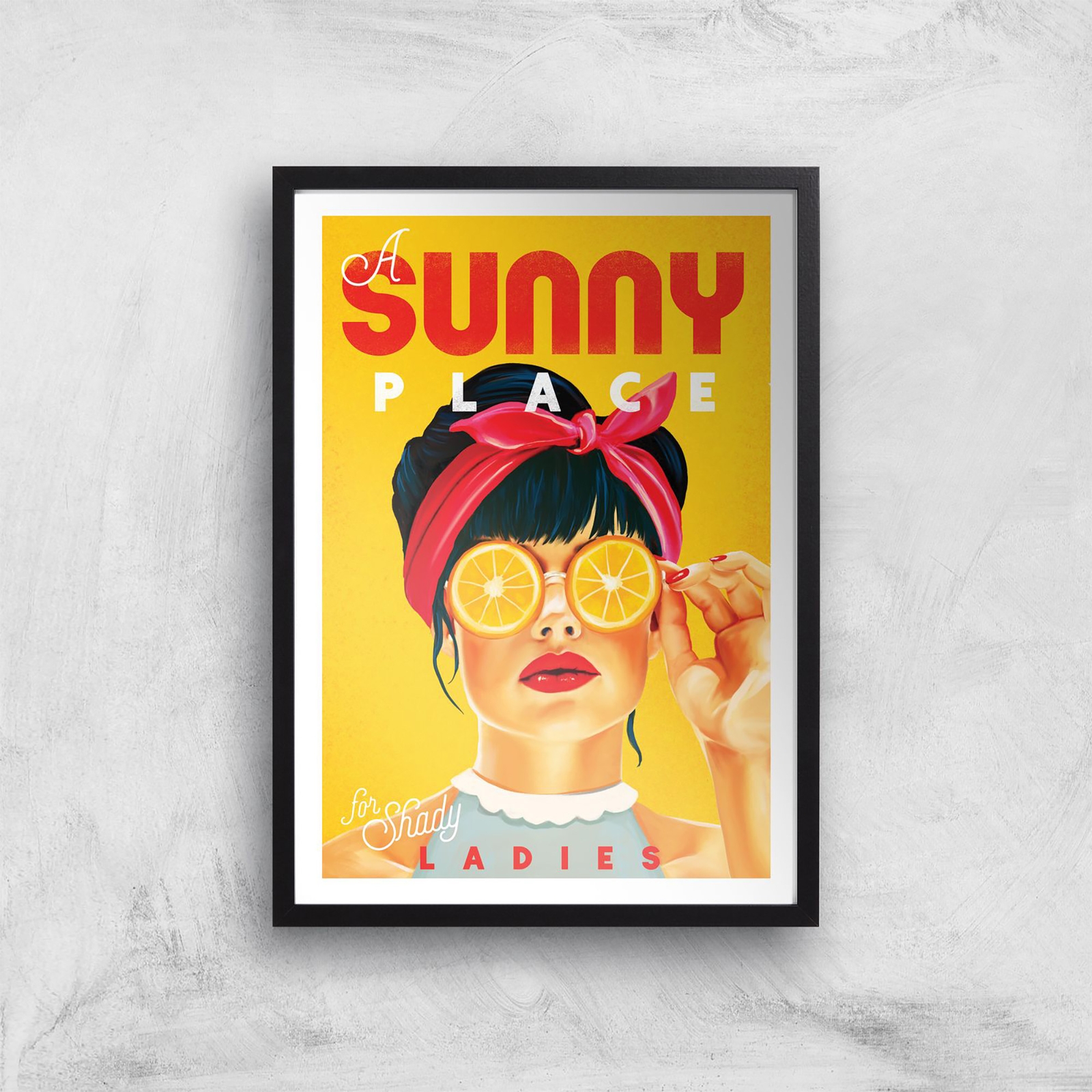 Threadless x IWOOT %22A Sunny Place For Shady Ladies%22 Giclee Art Print - A3 - Black Frame