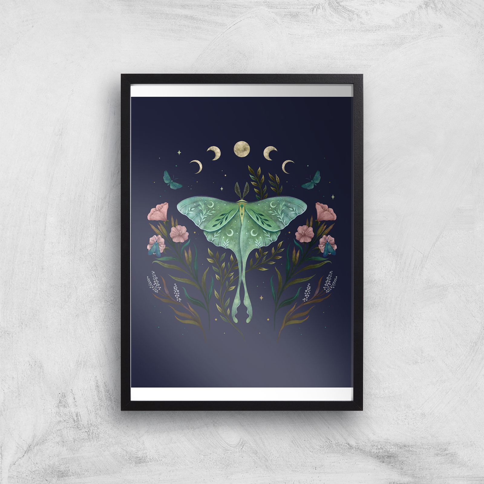 Threadless x IWOOT Luna And Forester Giclee Art Print - A4 - Black Frame