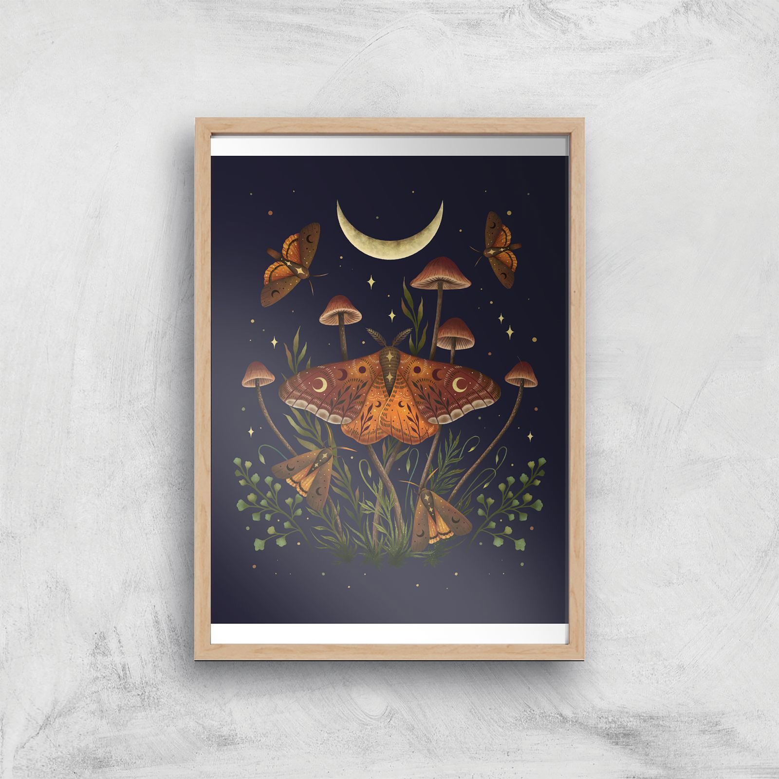 Threadless x IWOOT Autumn Light Underwing Giclee Art Print - A4 - Wooden Frame