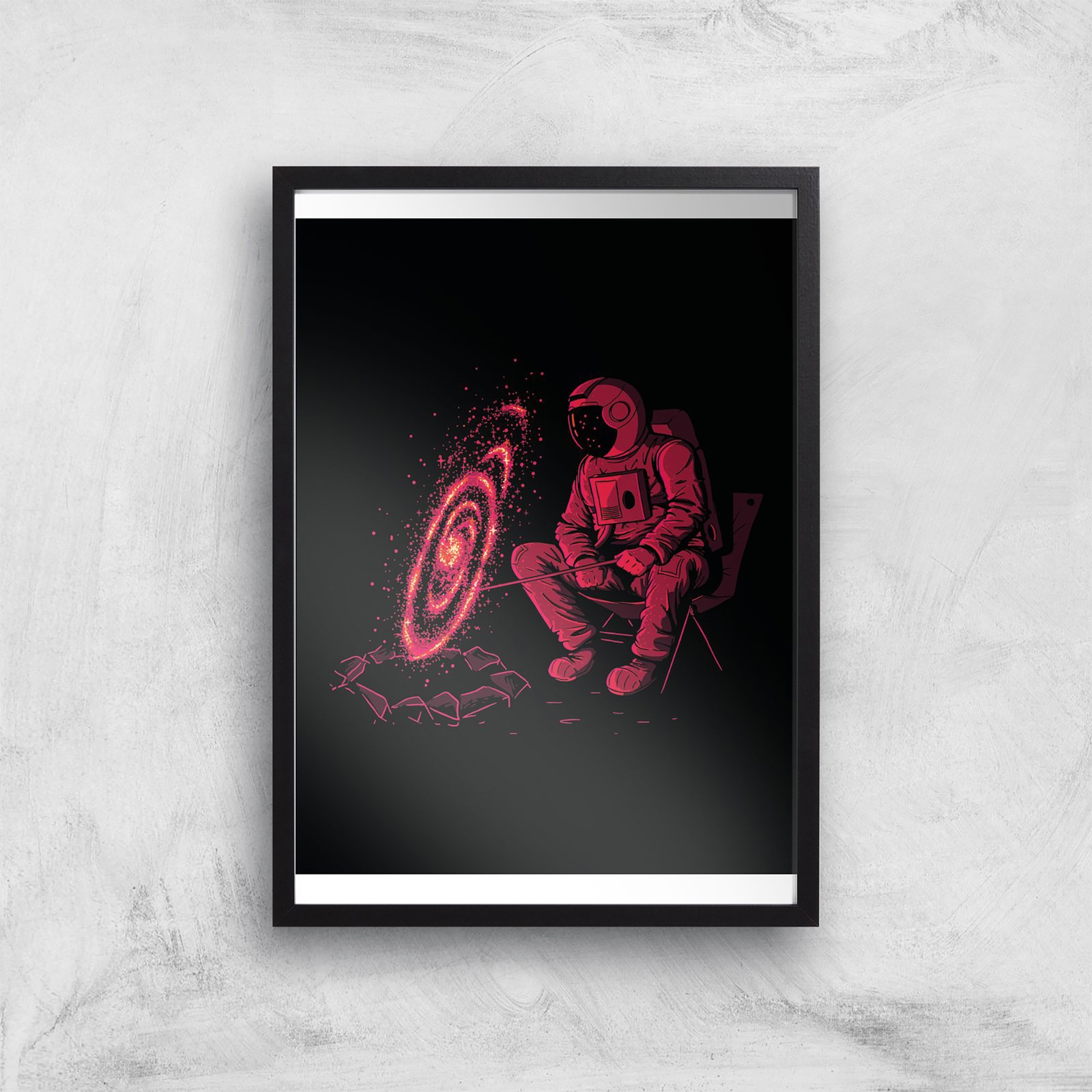 Threadless x IWOOT Cosmic Camping Giclee Art Print - A2 - Black Frame