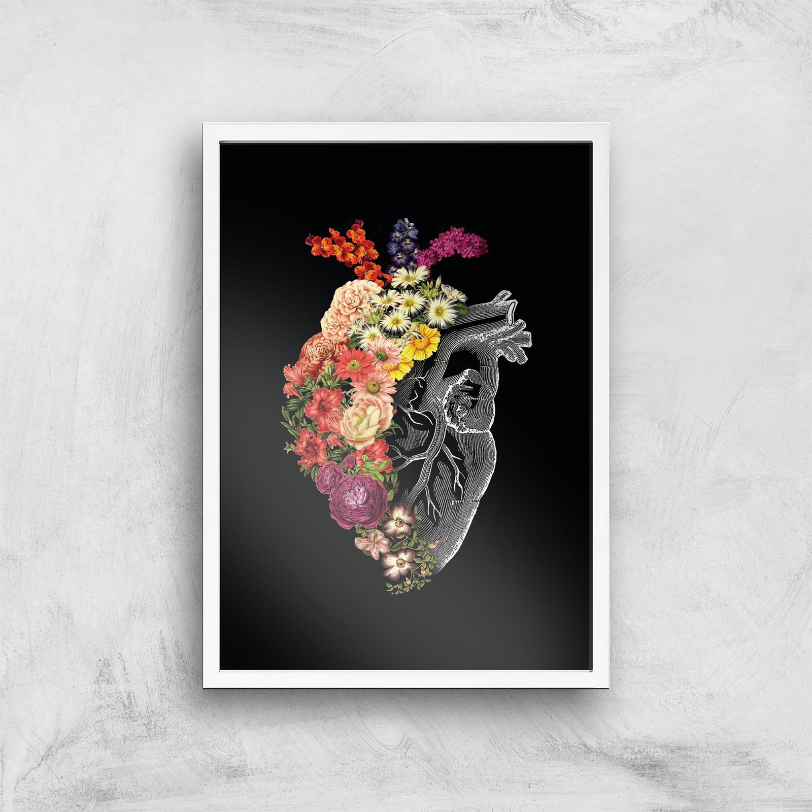 Threadless x IWOOT Flower Hearts Spring Giclee Art Print - A3 - White Frame