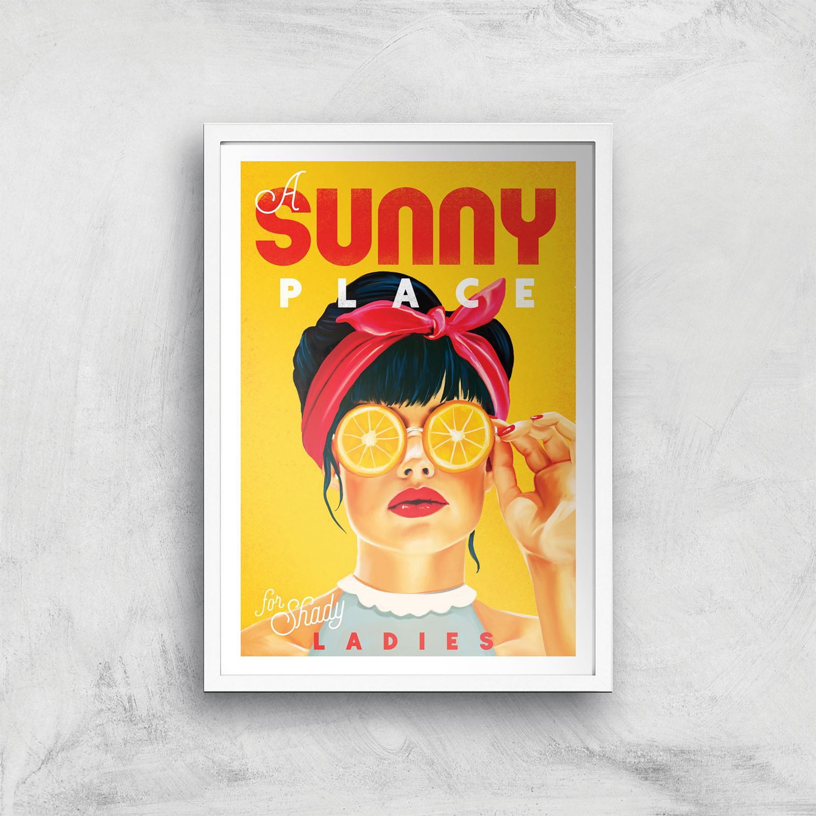 Threadless x IWOOT %22A Sunny Place For Shady Ladies%22 Giclee Art Print - A4 - White Frame