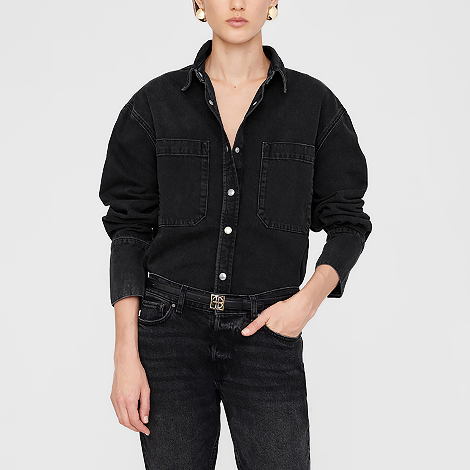 Anine Bing Dante Denim Shirt - S