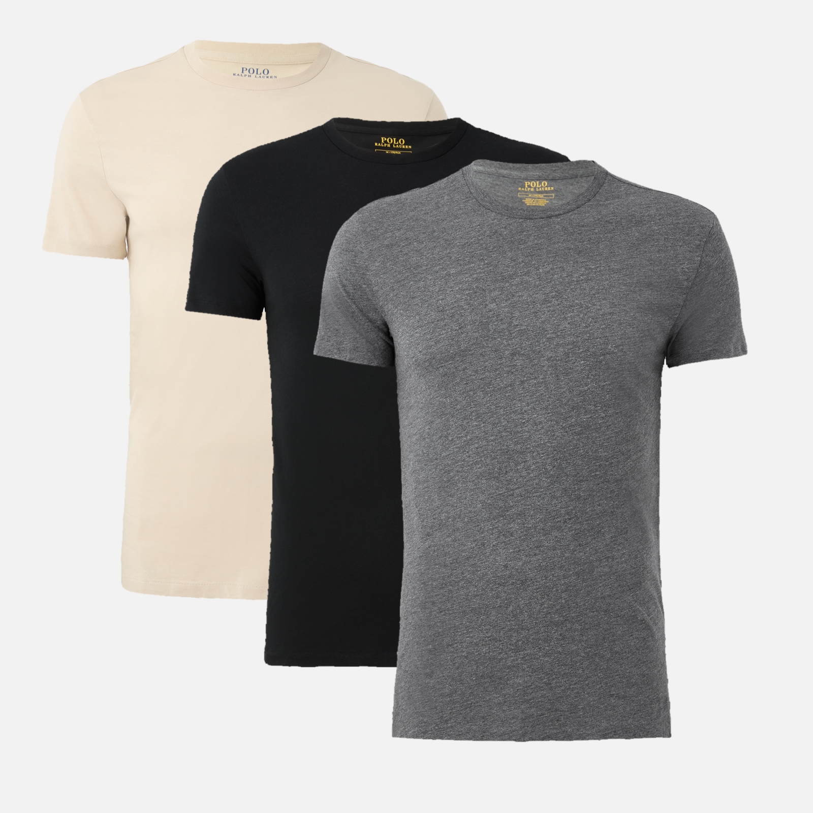 Polo Ralph Lauren Men's 3 Pack T-Shirts - Grey/Beige/Black - S