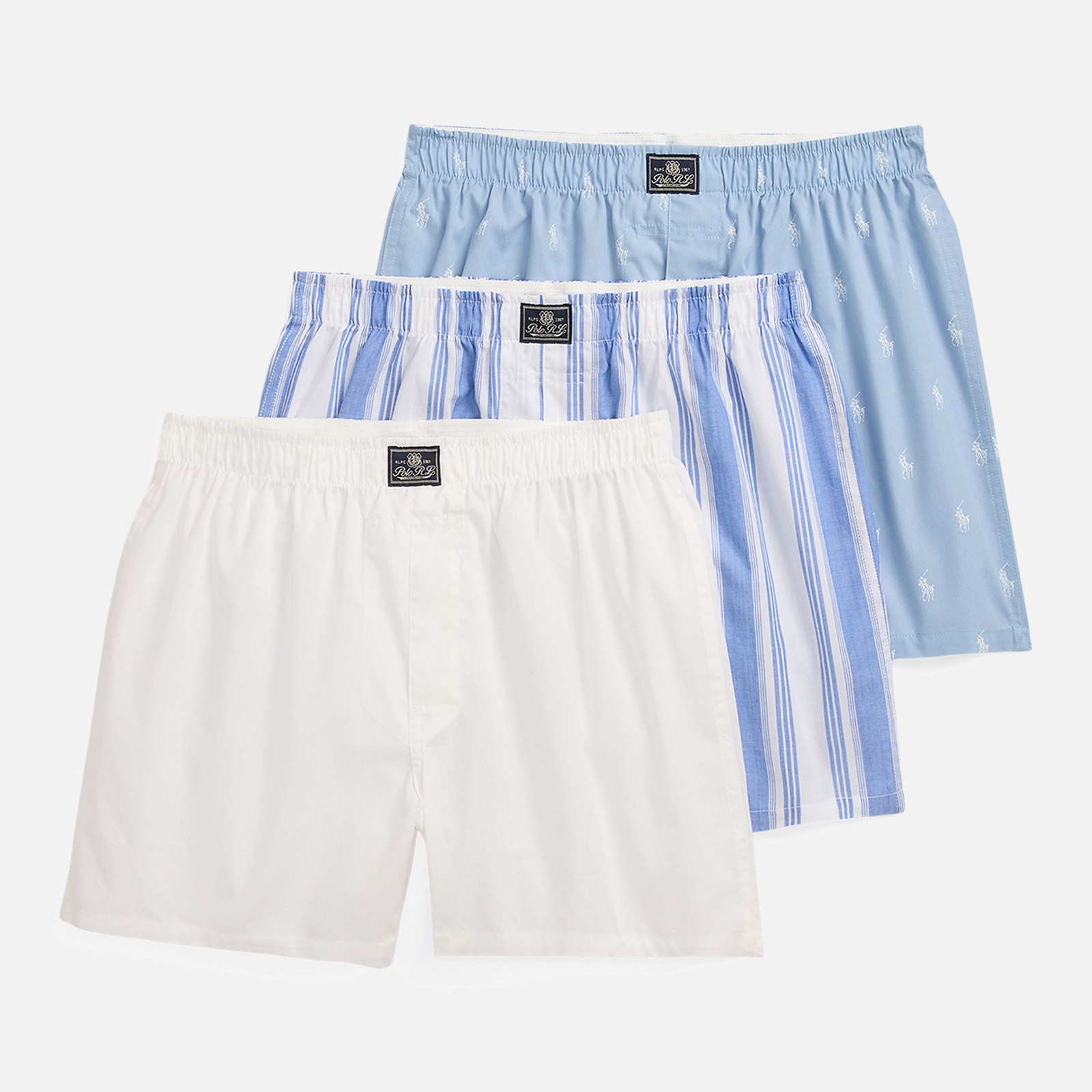 Polo Ralph Lauren Three-Pack Cotton-Poplin Boxer Shorts - XL