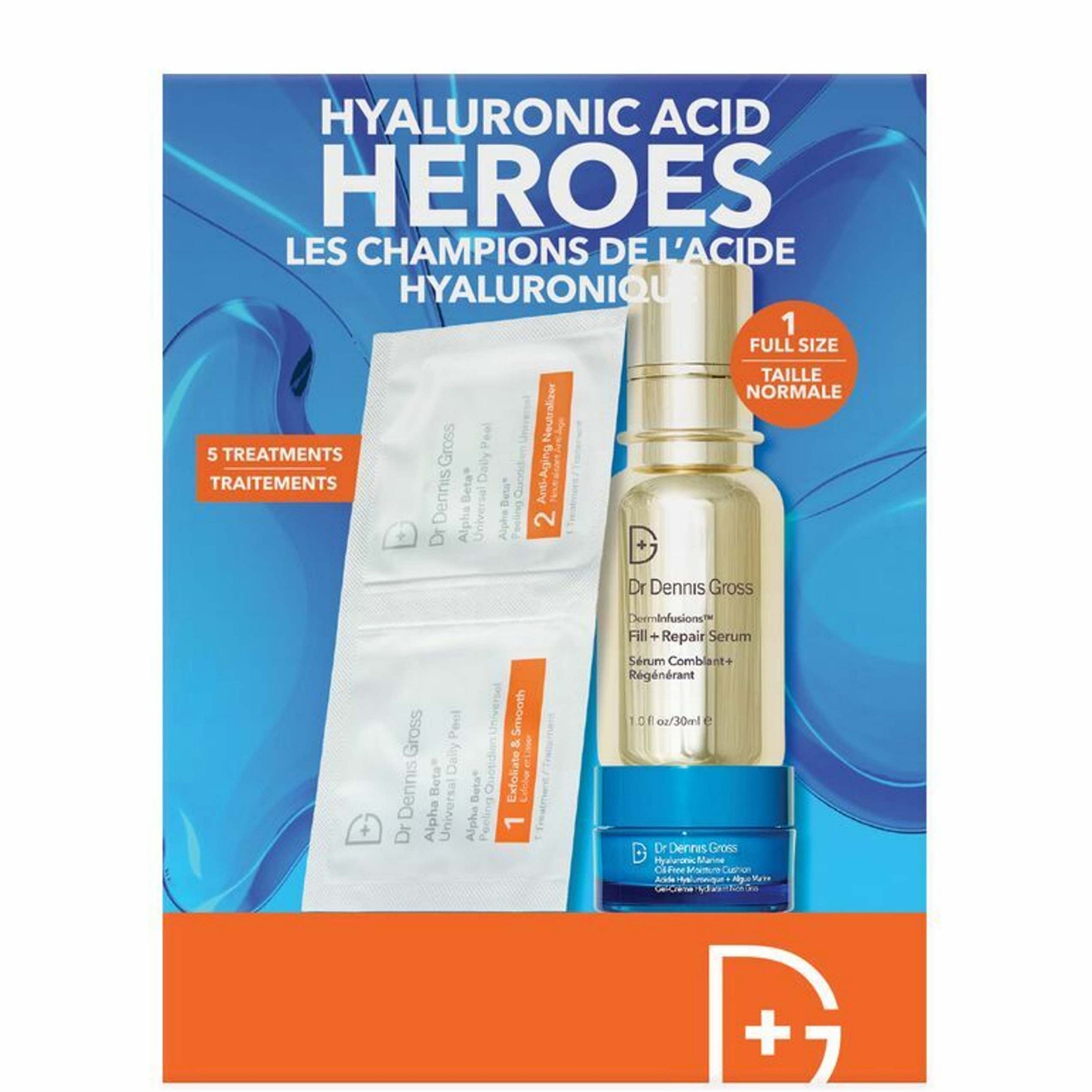 DR DENNIS GROSS SKINCARE HYALURONIC ACID HEROES KIT (WORTH £118) 