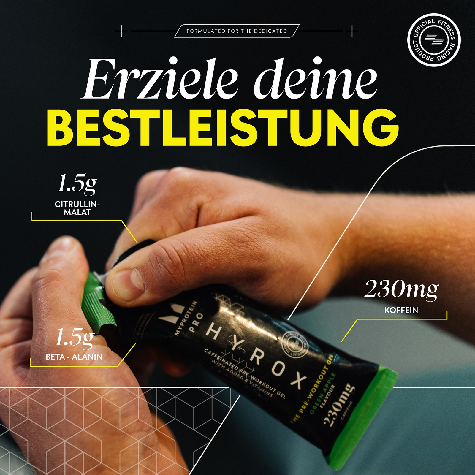 Thumbnail - THE Pre-Workout Gel – HYROX Edition - 12 x 50g - Green Apple