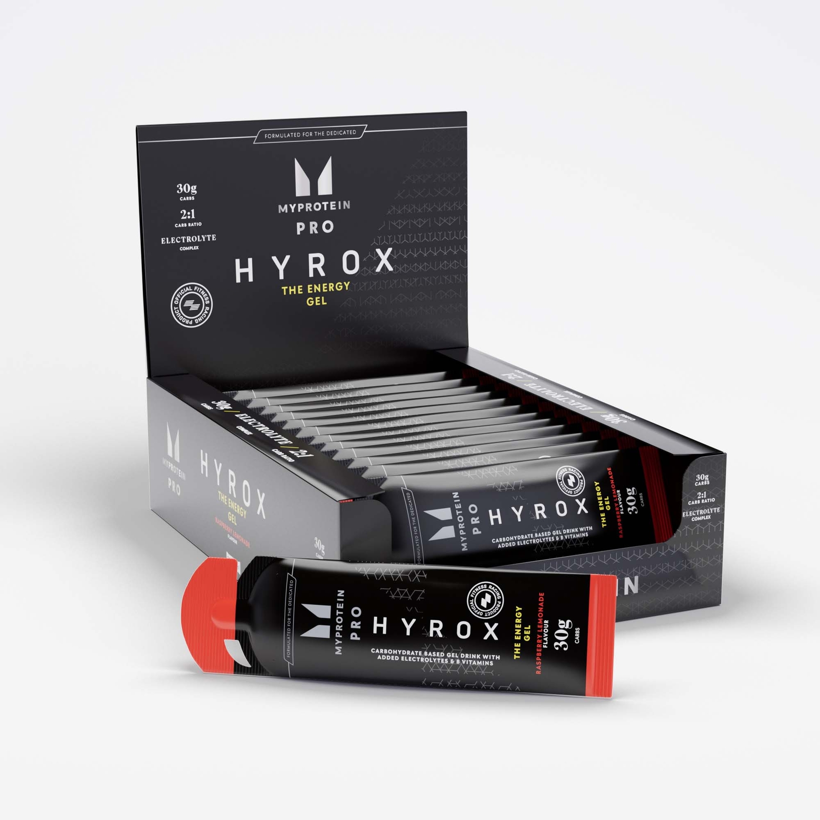 Myprotein UK MyProtein THE Energy Gel | Carbohydrate & Electrolyte Gel - 20 x 70g - Raspberry Lemonade
