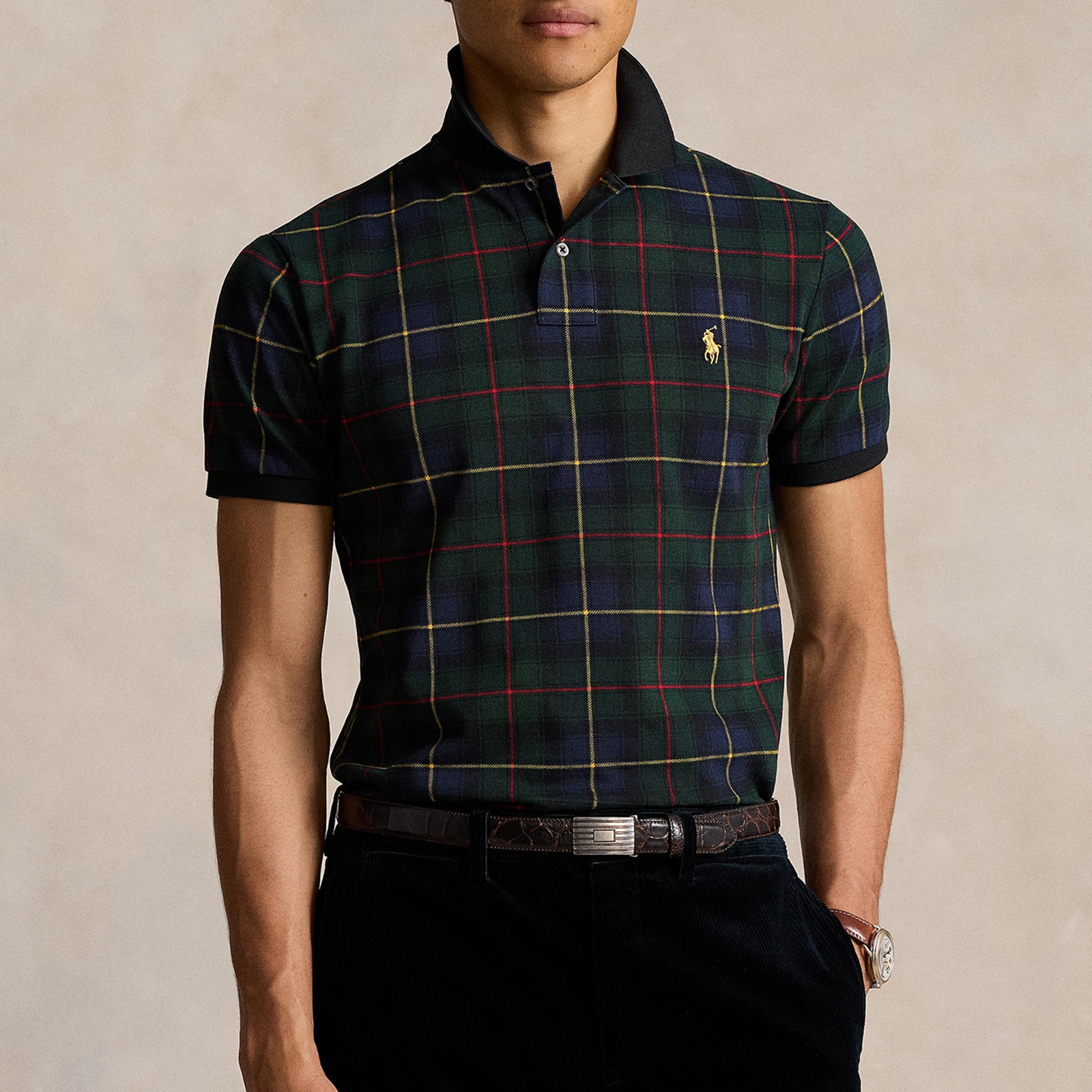 Polo Ralph Lauren Tartan Cotton-Piqué Polo Shirt - S