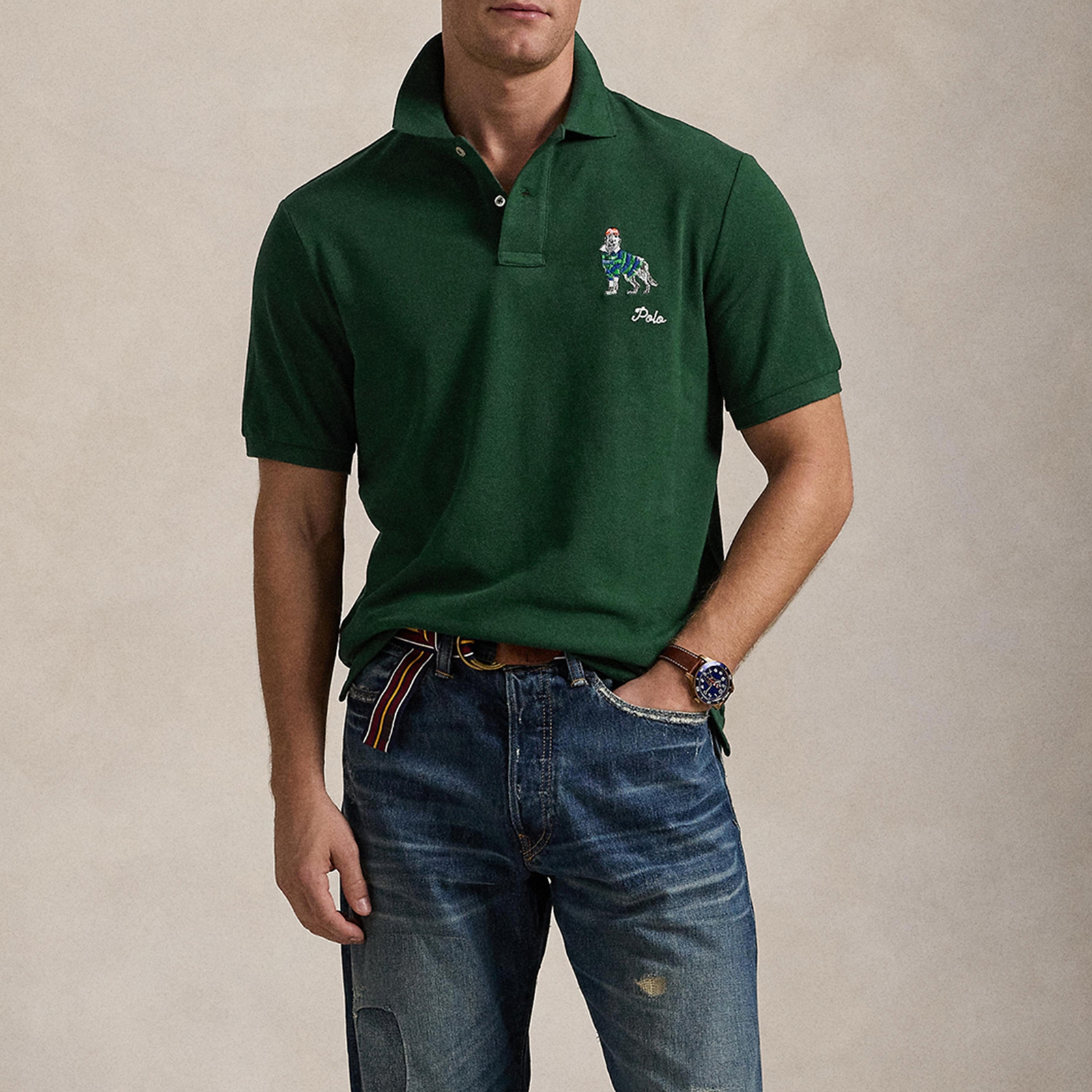 Polo Ralph Lauren Motif Cotton-Piqué Polo Shirt - S