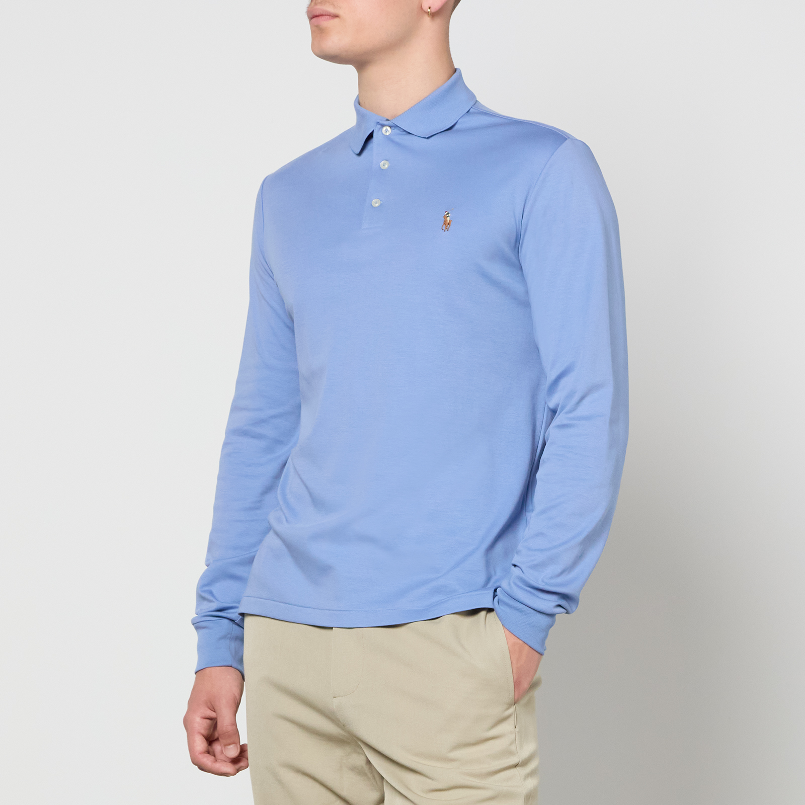 Polo Ralph Lauren Long Sleeved Cotton-Piqué Polo Shirt - XL
