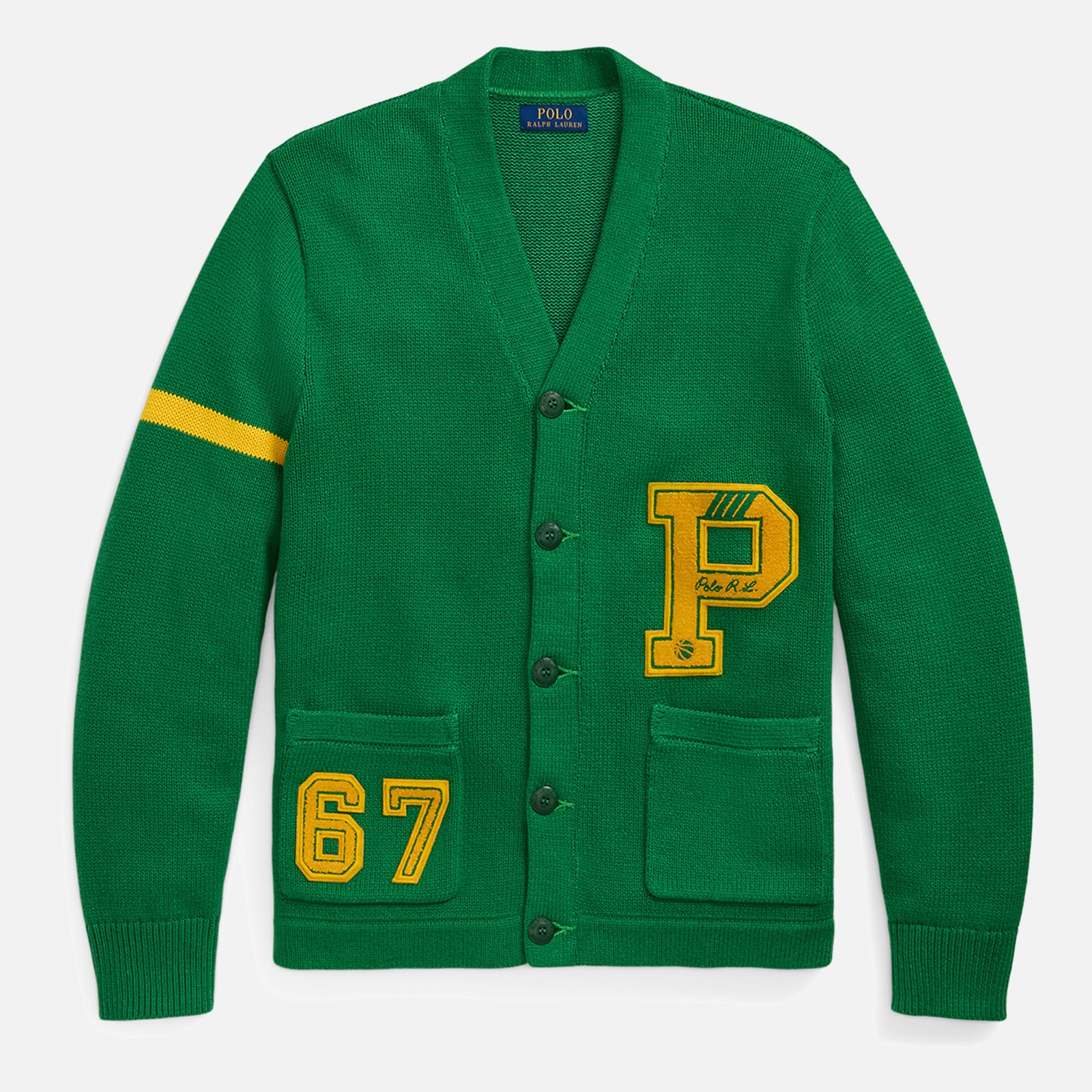 Polo Ralph Lauren Varsity Logo Cotton-Knit Cardigan - L