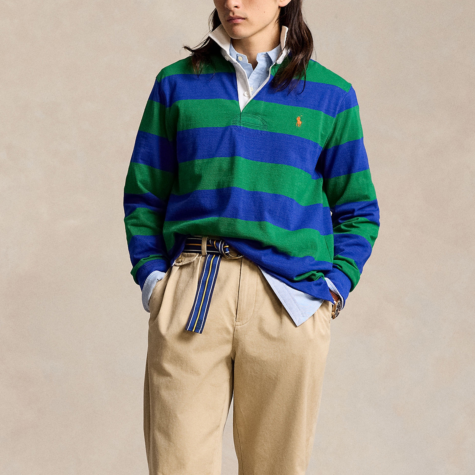Polo Ralph Lauren Yarn Dyed Cotton-Jersey Rugby Top - S