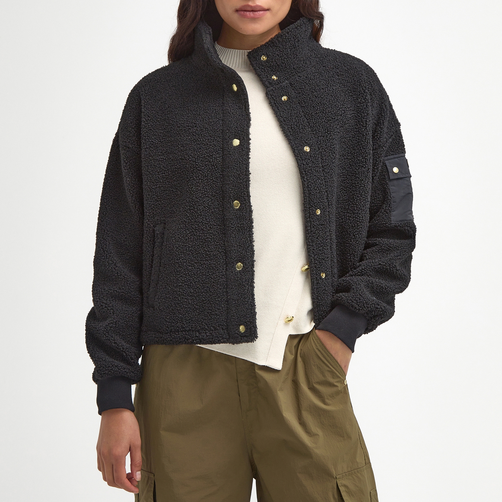 Barbour International Callie Fleece Bomber Jacket - UK 16