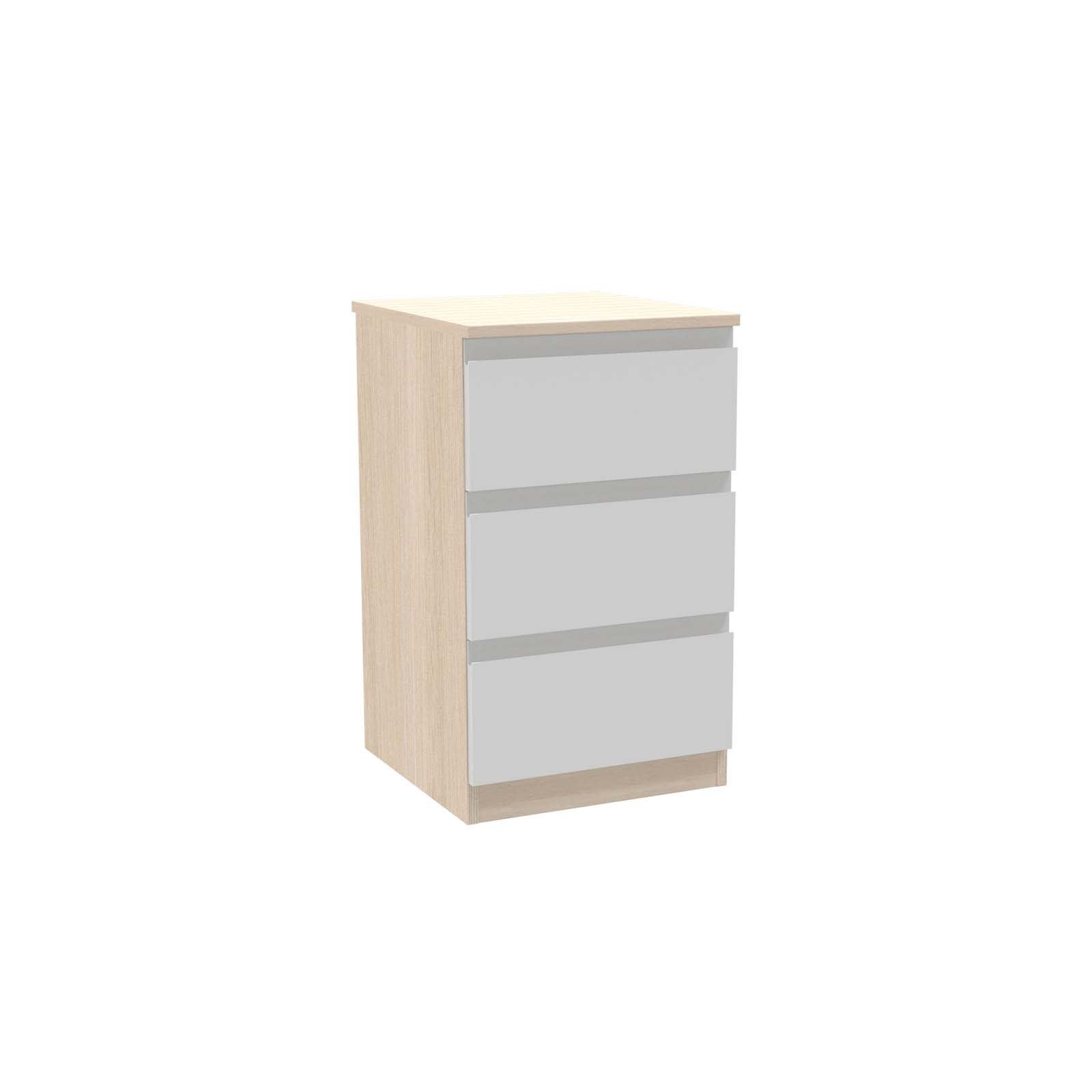 House Beautiful Escape Narrow Chest of Drawers - Oak Effect Carcass, Matt Grey Handleless Drawer Fronts (W)450mm x (H)756mm thumbnail