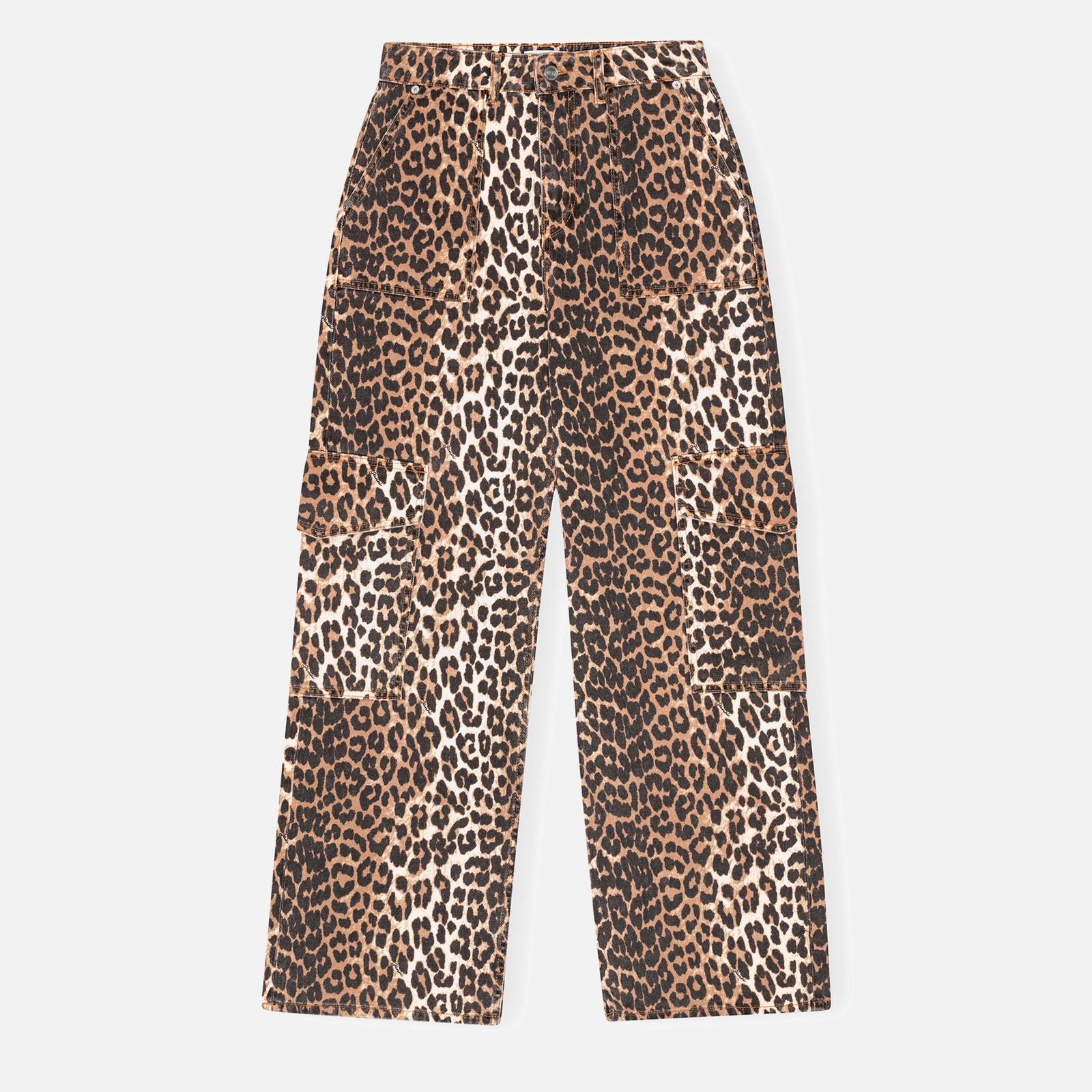 Ganni Angi Leopard-Print Denim Jeans