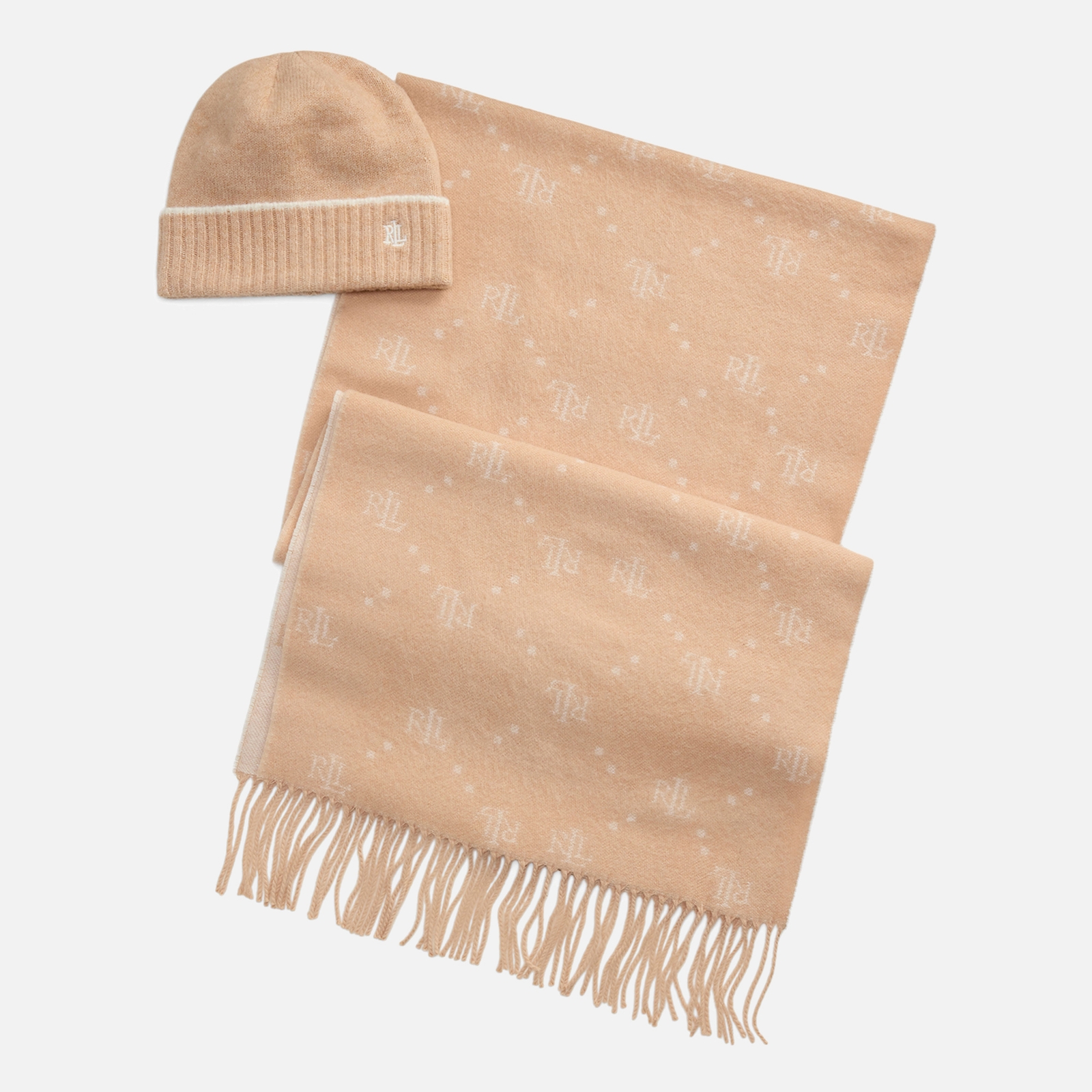 Lauren Ralph Lauren Women's Scarf And Hat Gift Box Set - Classic Camel