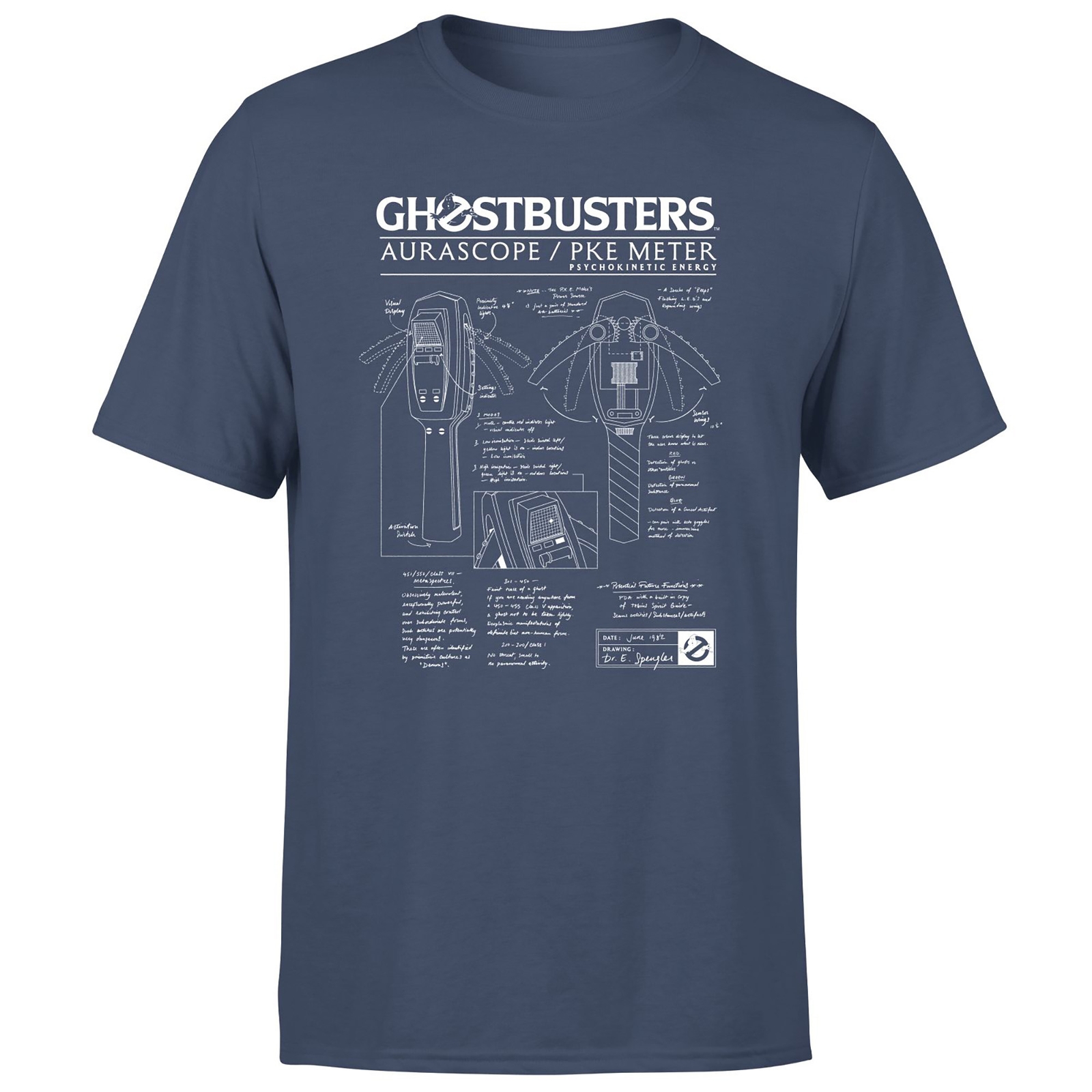 Ghostbusters PKE Schematic Unisex T-Shirt - Navy - M