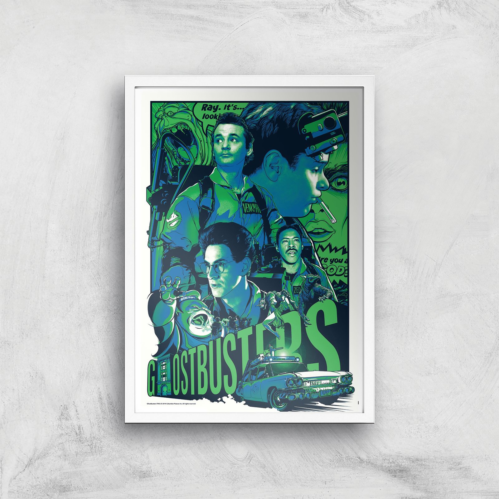 Ghostbusters Joshua Budich Giclee Art Print - A4 - White Frame