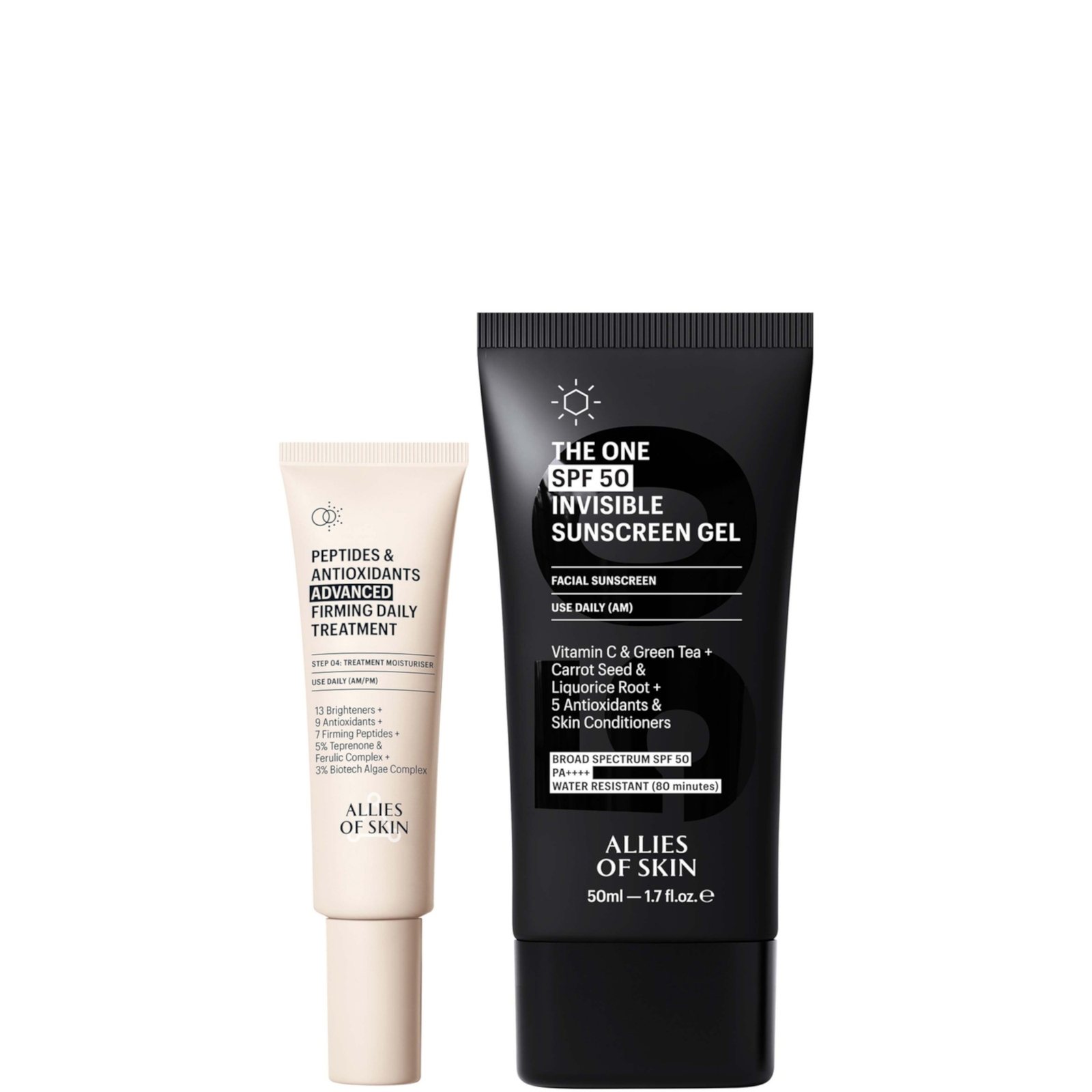 Allies Of Skin Clinical Firming Peptide Moisturizer & Invisible Spf Duo (worth $170)