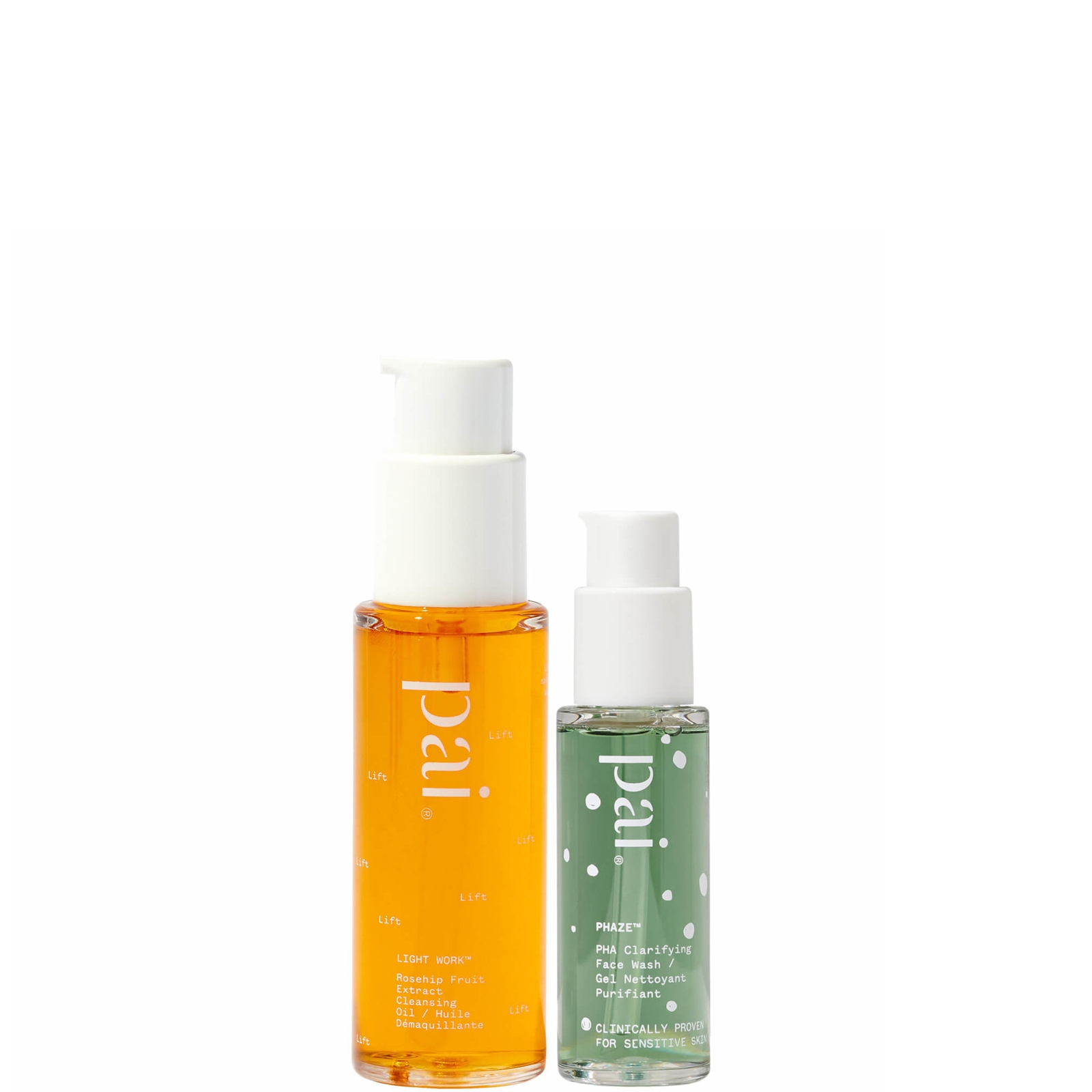 Pai Skincare Double Cleanse Duo - Light Work Rosehip Cleansing Oil 28ml and Phaze Rebalancing PHA Cleanser 28ml