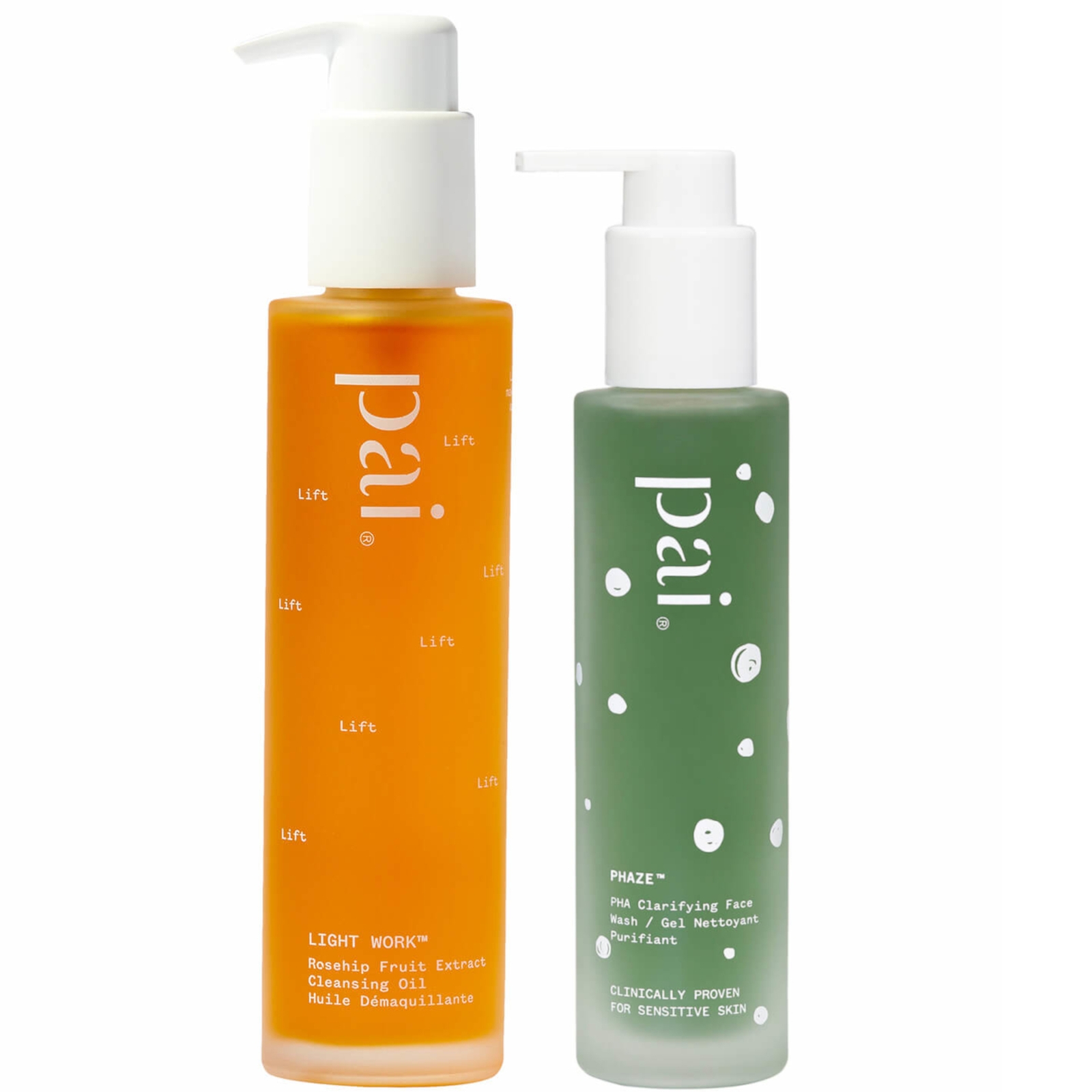 Pai Skincare Double Cleanse Duo - Light Work Rosehip Cleansing Oil 100ml and Phaze Rebalancing PHA Cleanser 100ml