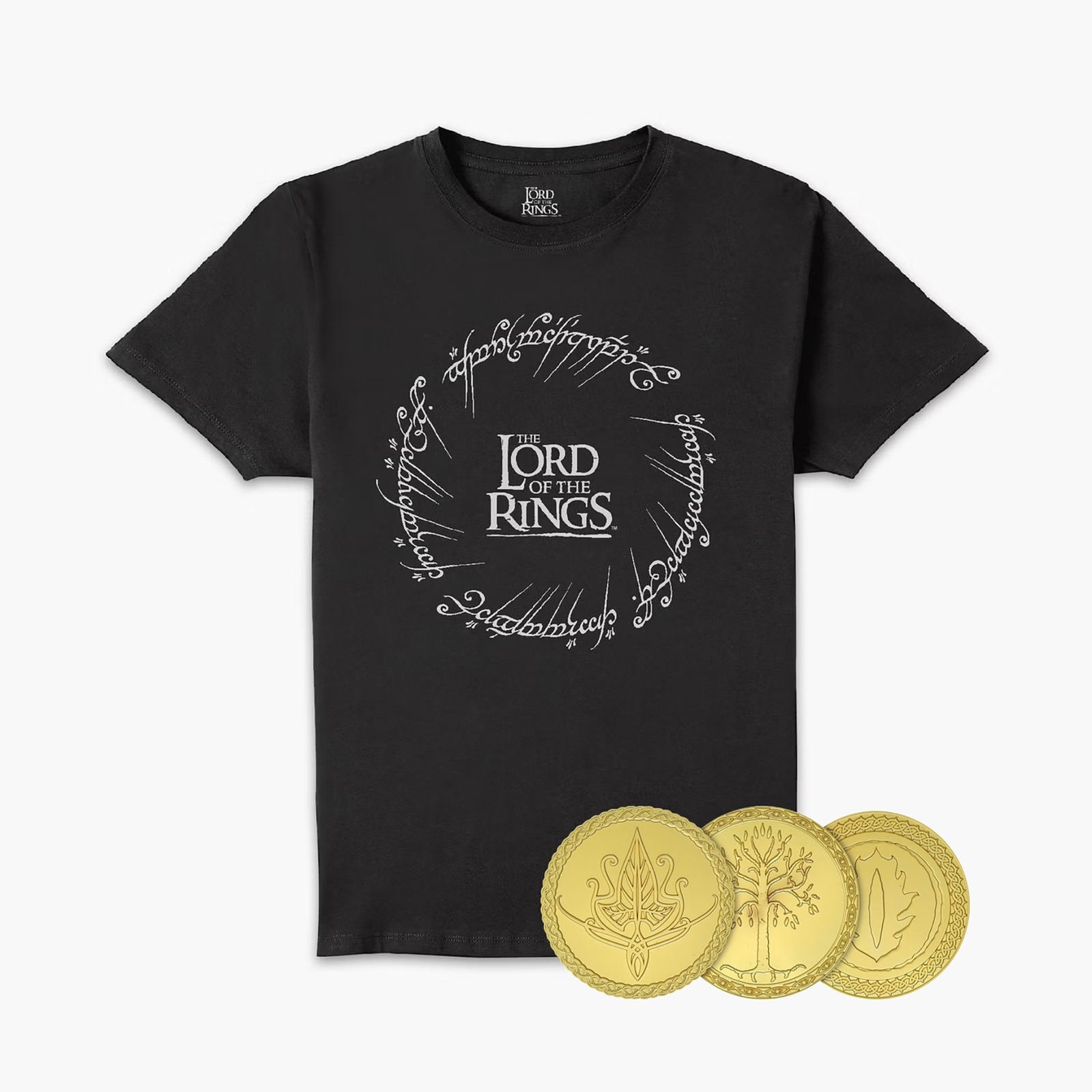 Lord Of The Rings Golden Coins & T-Shirt Bundle - S