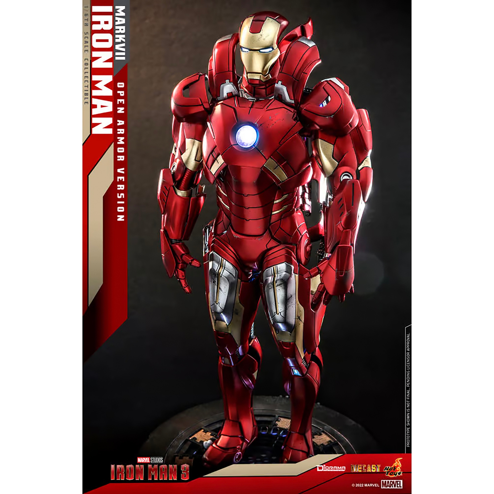 Hot Toys 1:6 Scale Marvel Iron Man 3 - Iron Man Mark VII Open Version Statue