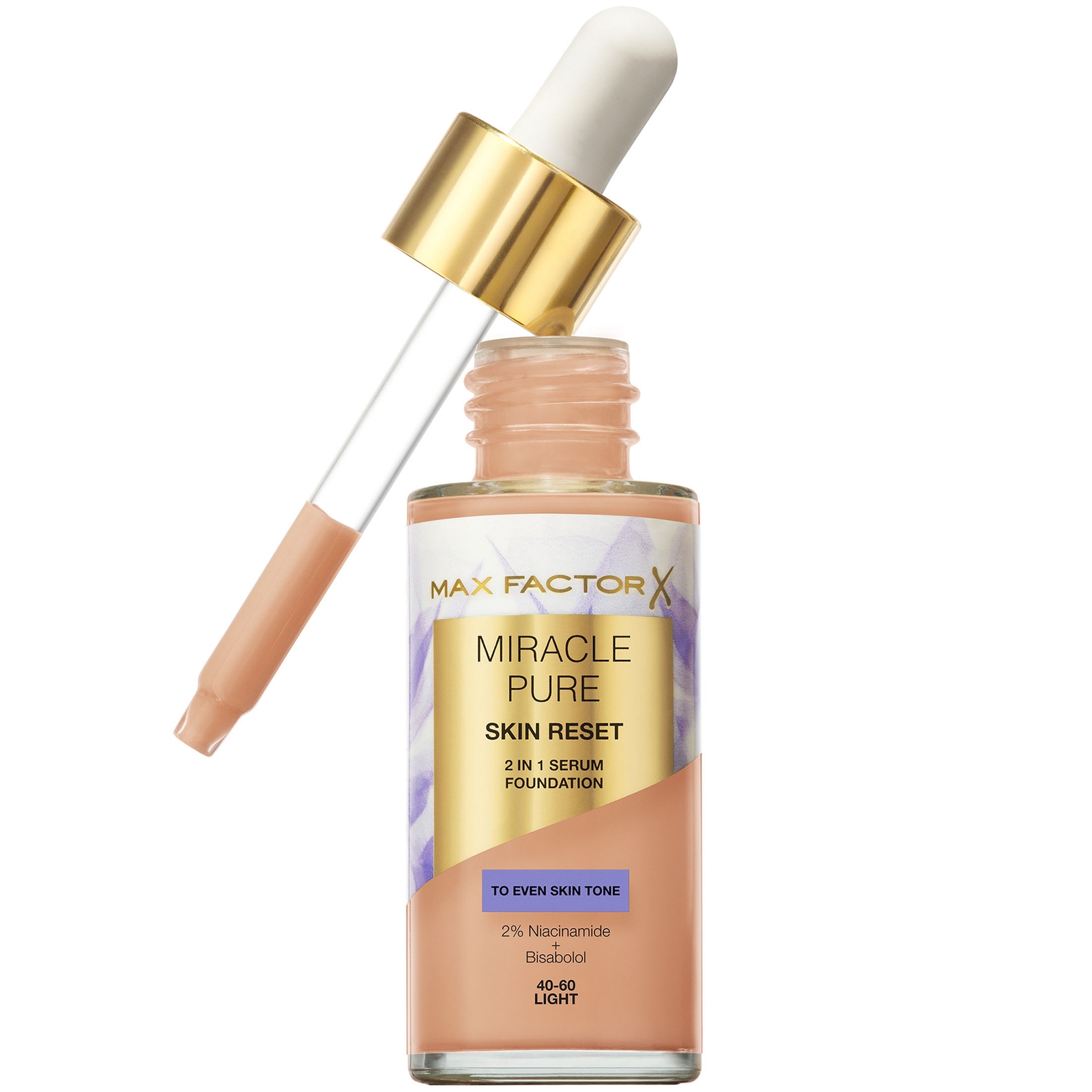 Shop Max Factor Miracle Pure Skin Revival Serum Foundation 30ml (various Shades) - 40-60 Light