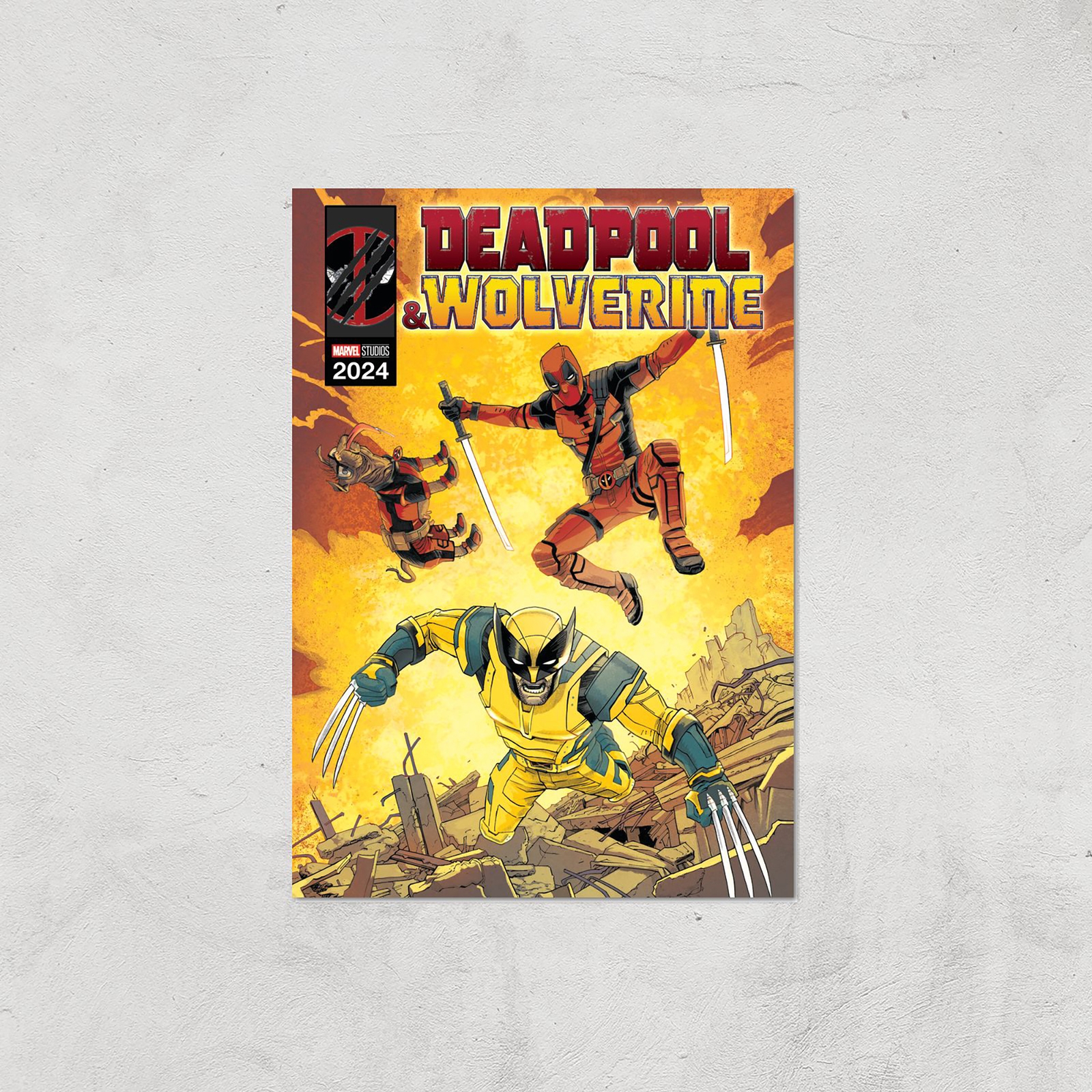 Deadpool & Wolverine Big Slow Motion Action Sequence Giclee Art Print - A4 - Print Only