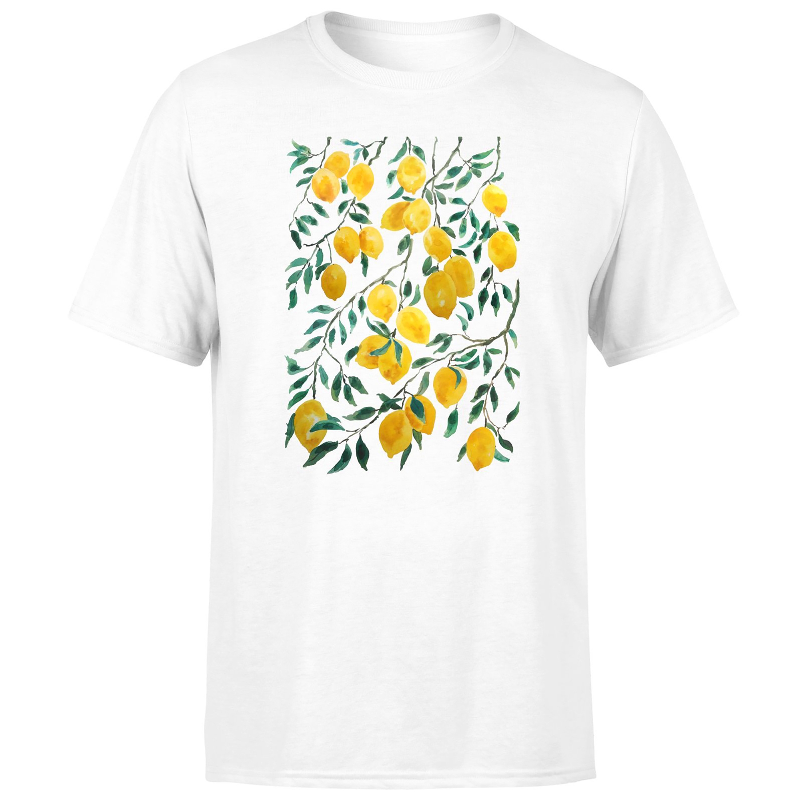 Threadless x IWOOT Watercolor Lemons Men's T-Shirt - White - XS