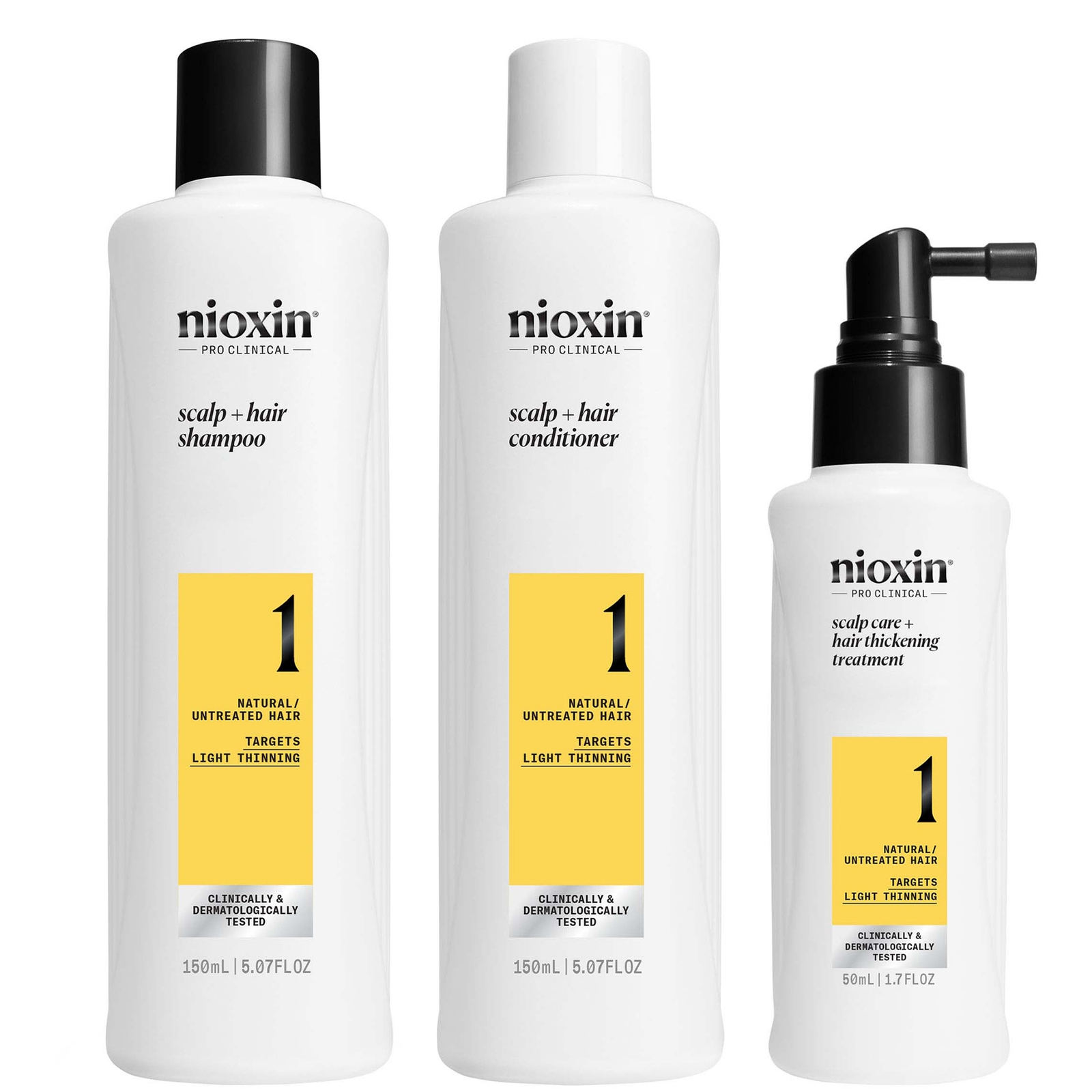 

NIOXIN Scalp and Hair Thickening System 1 for Natural Hair with Light Thinning Trial Kit