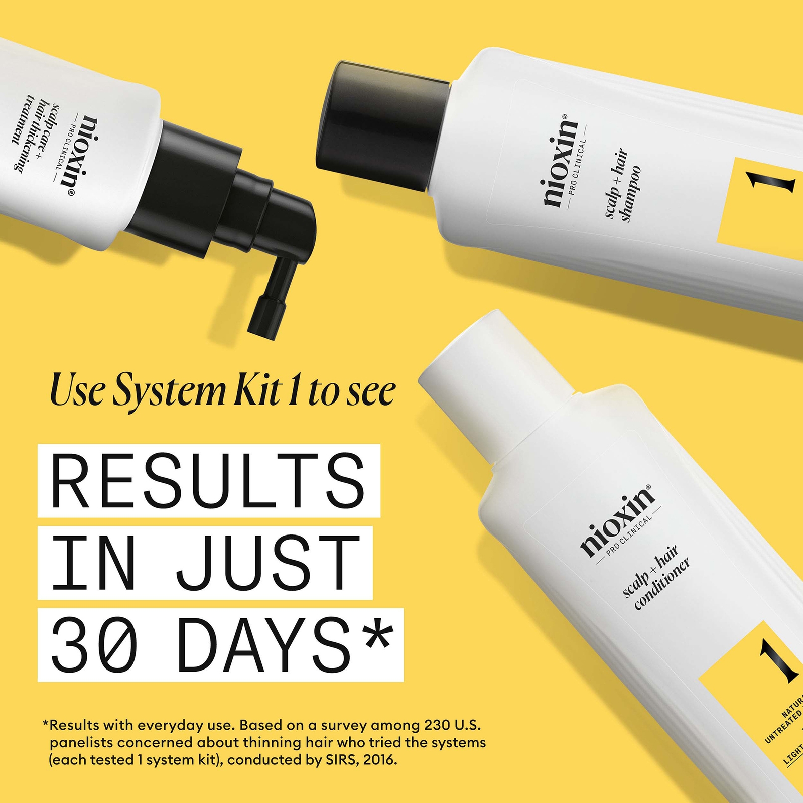 Thumbnail - NIOXIN Scalp and Hair Thickening System 1 for Natural Hair with Light Thinning Loyalty Kit
