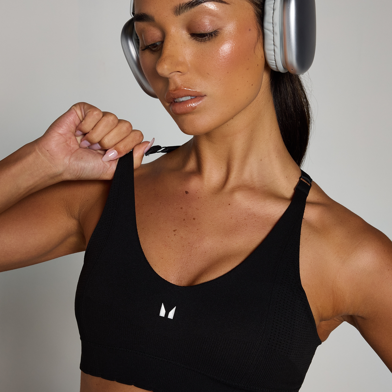 Thumbnail - MP Damen Tempo Ultra Nahtloser Sport-BH – Schwarz - XXL