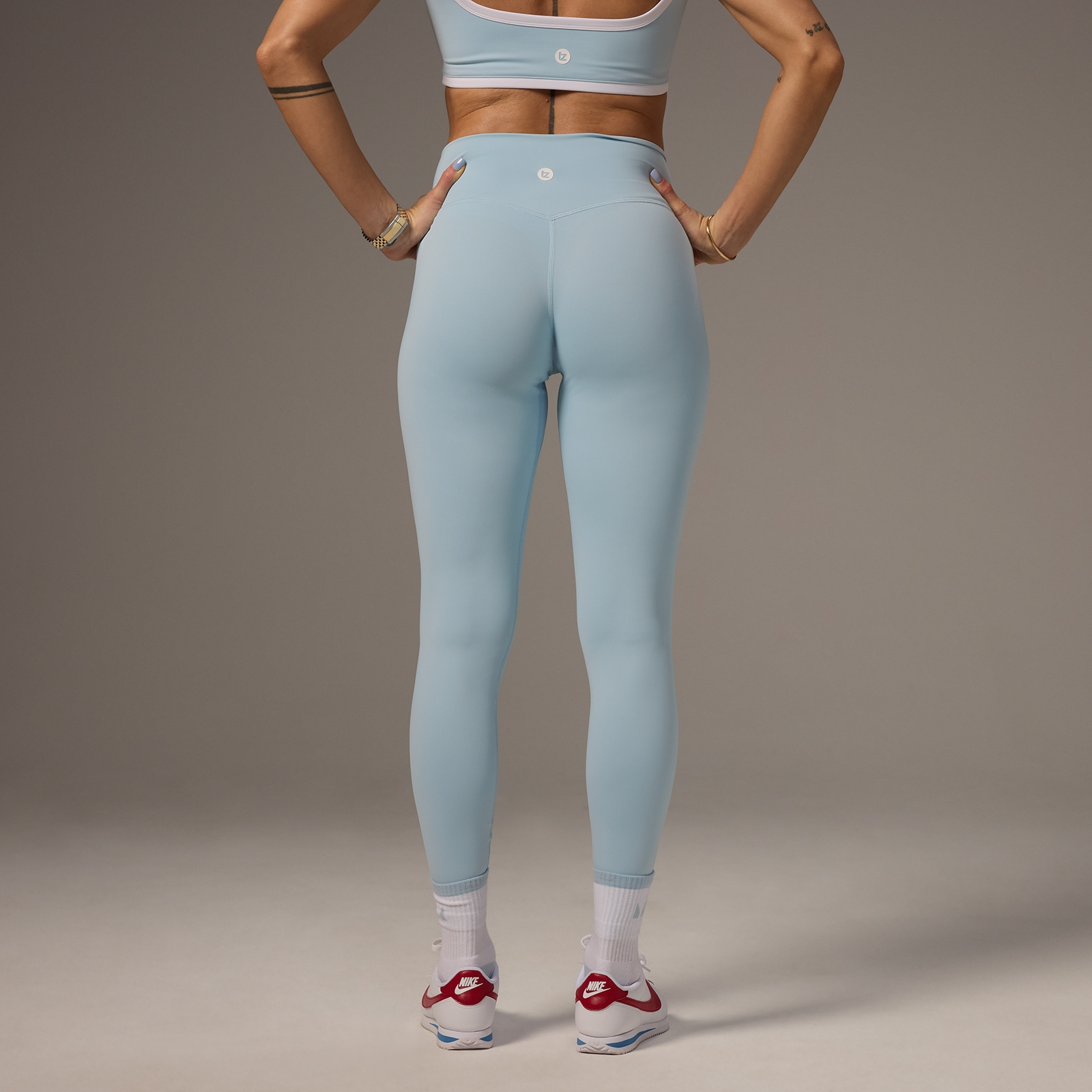 MP X Tatiana Leggings mit Kontraststreifen – Helles Aqua - XS