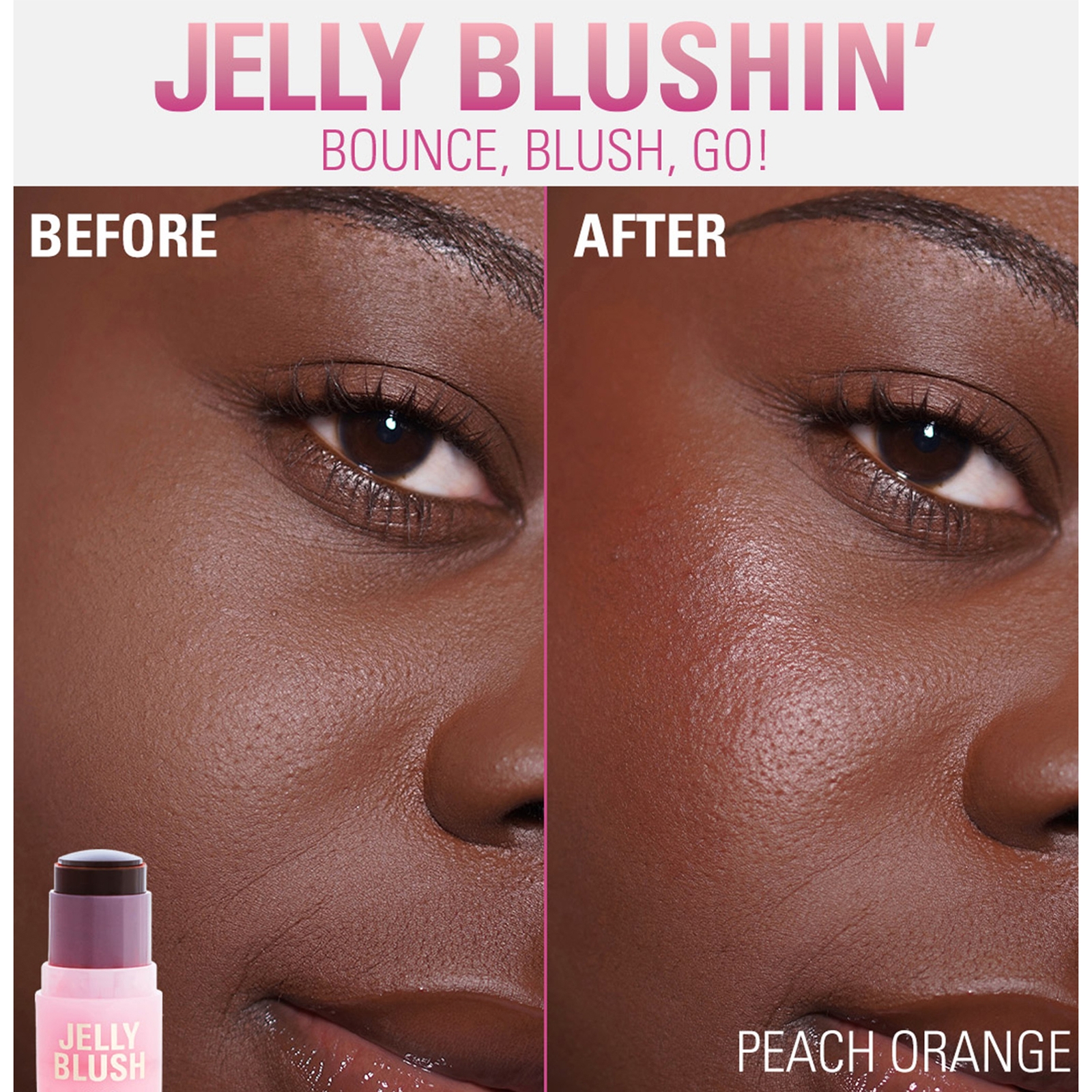 Thumbnail - Makeup Revolution Jelly Blush Stick Lip and Cheek Stain 5.5g (Various Shades) - Peach Orange