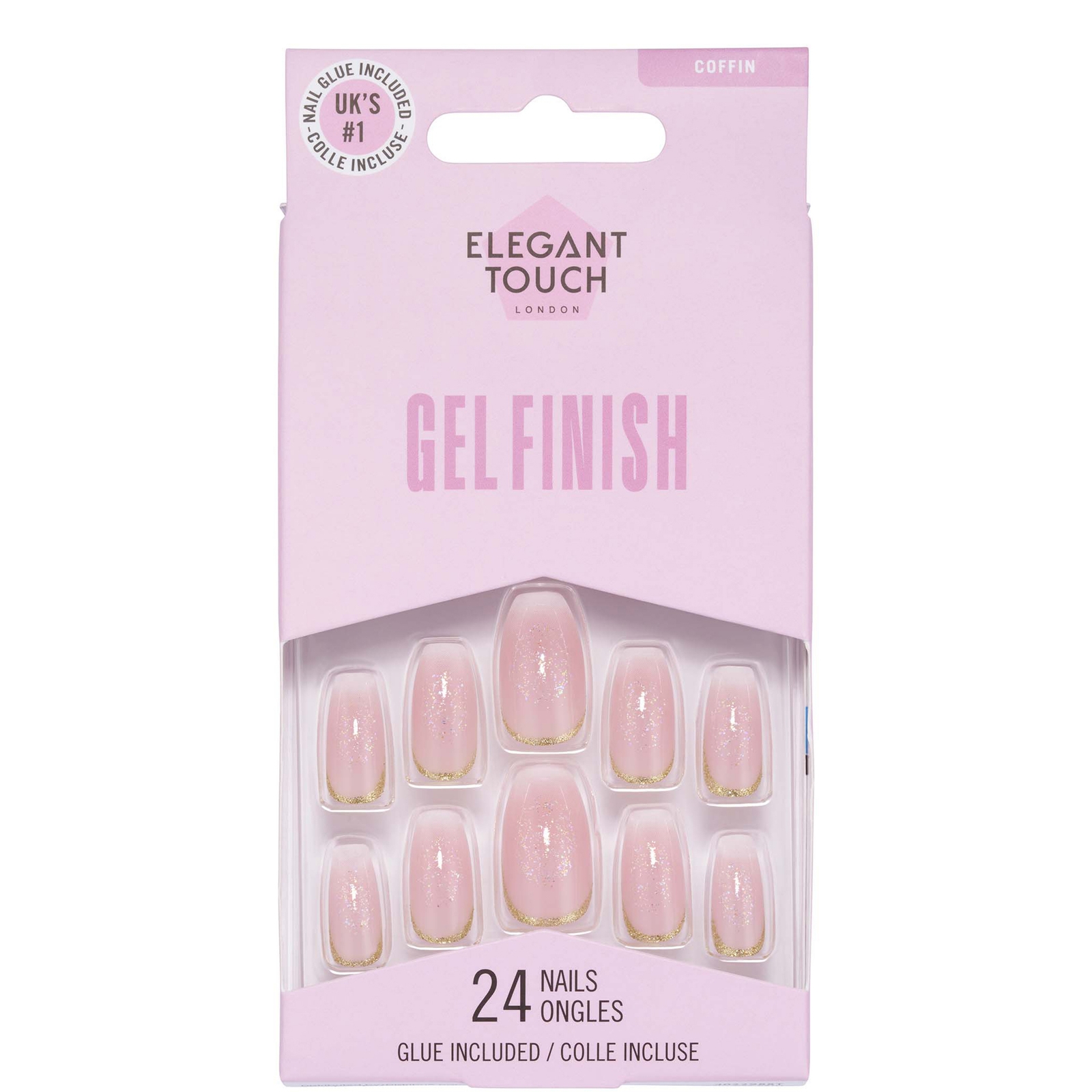 Elegant Touch Gel Finish Glitter Nails Lustre