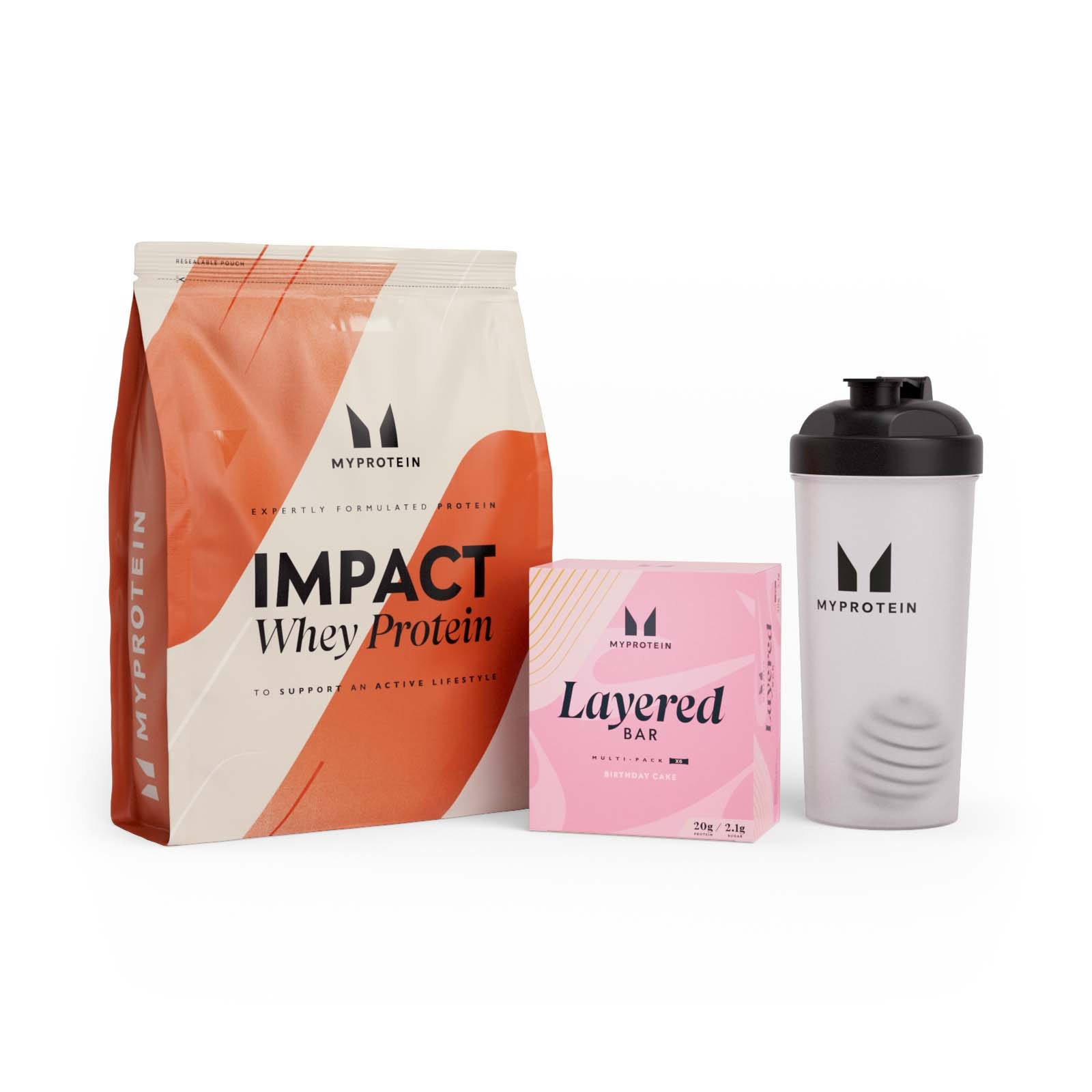 Myprotein UK MyProtein Impact Whey Protein + Layered Protein Bar Bundle - Vanilla Birthday Cake - Vanilla