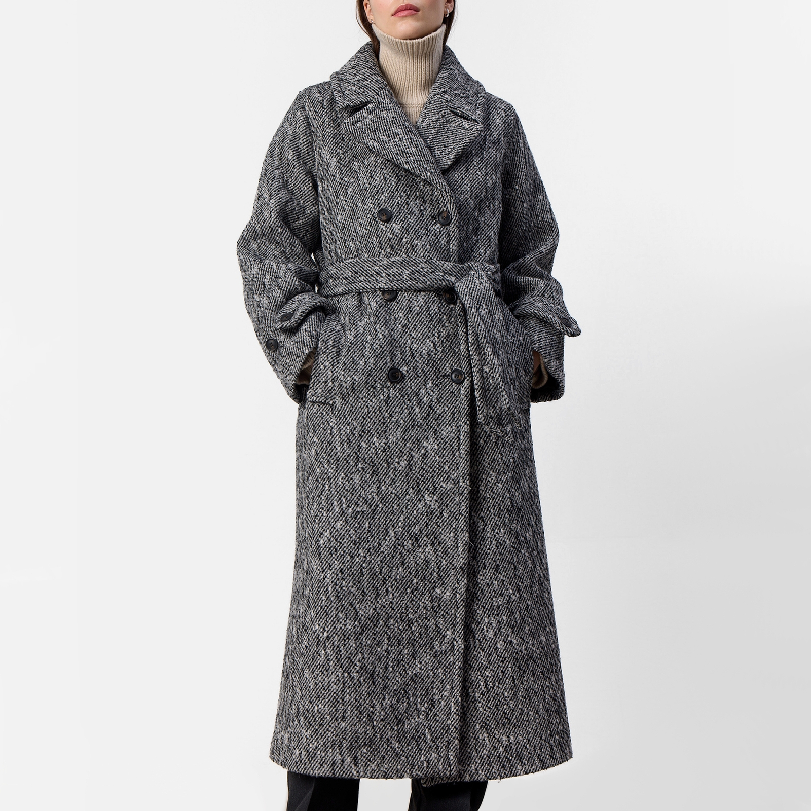 Levete Room LR-Honey 1 Wool-Blend Twill Coat
