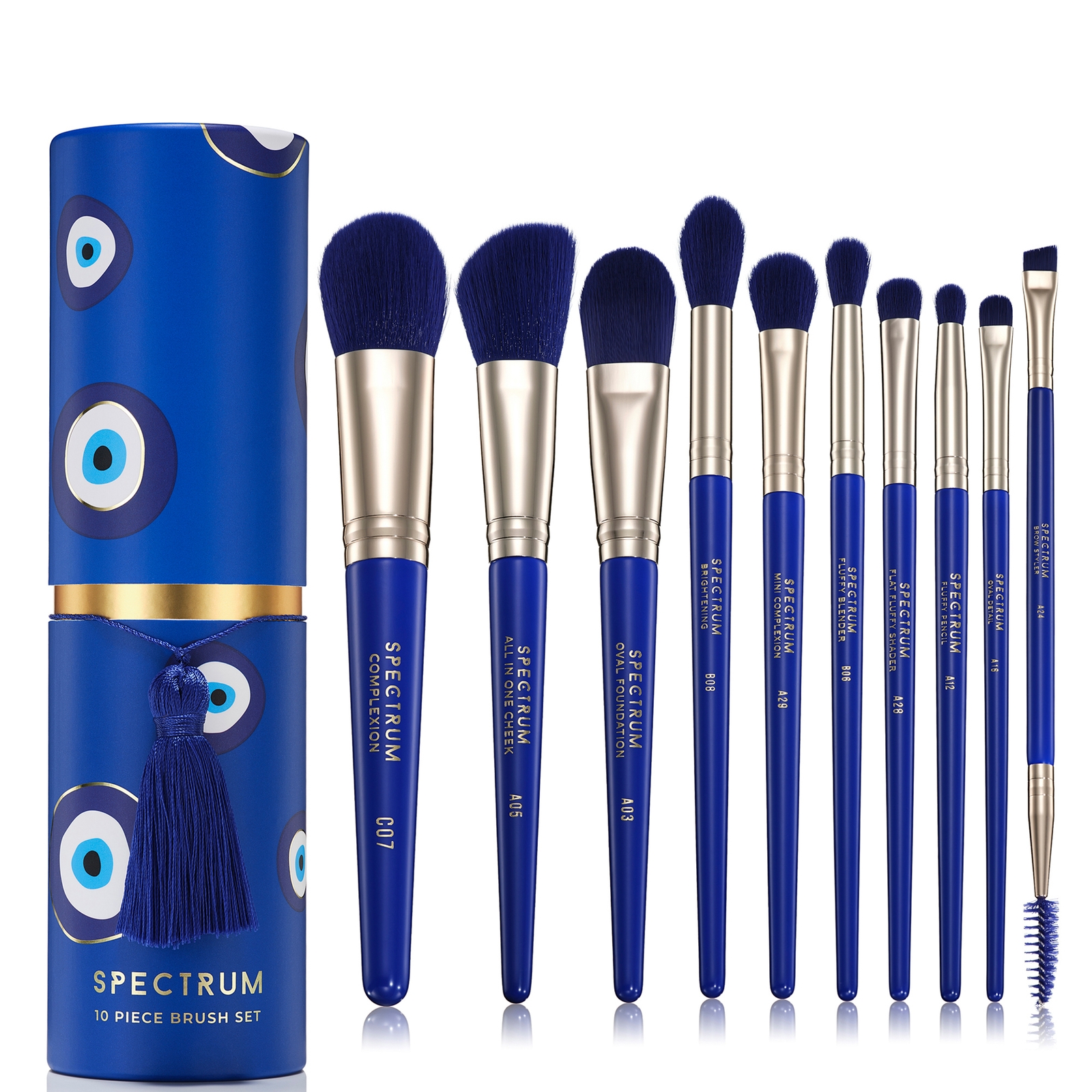 

Spectrum Collections Evil Eye Blue 10 Piece Brush Set in Tube